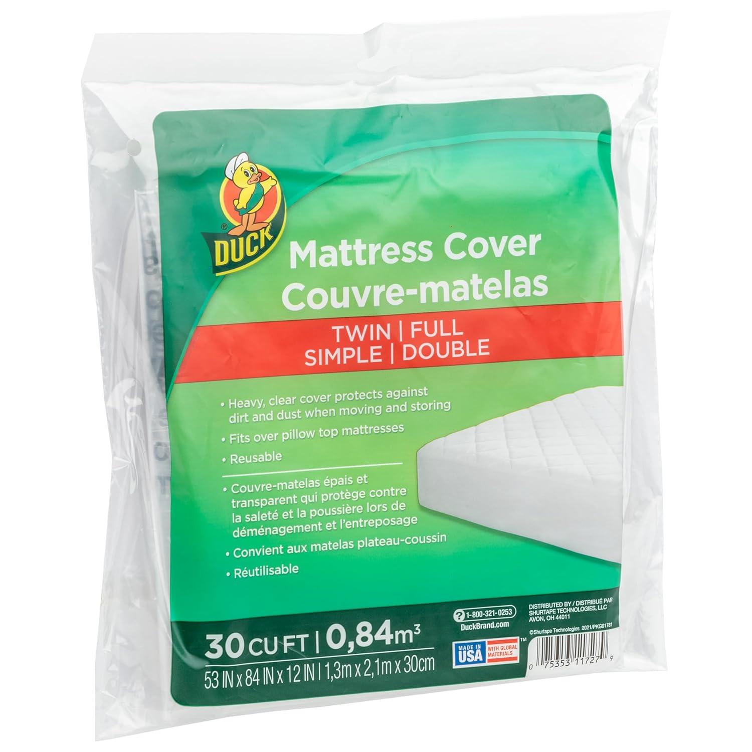 Duck Twin/Full Mattress Cover, 53 in x 84 in x 12 in, Clear