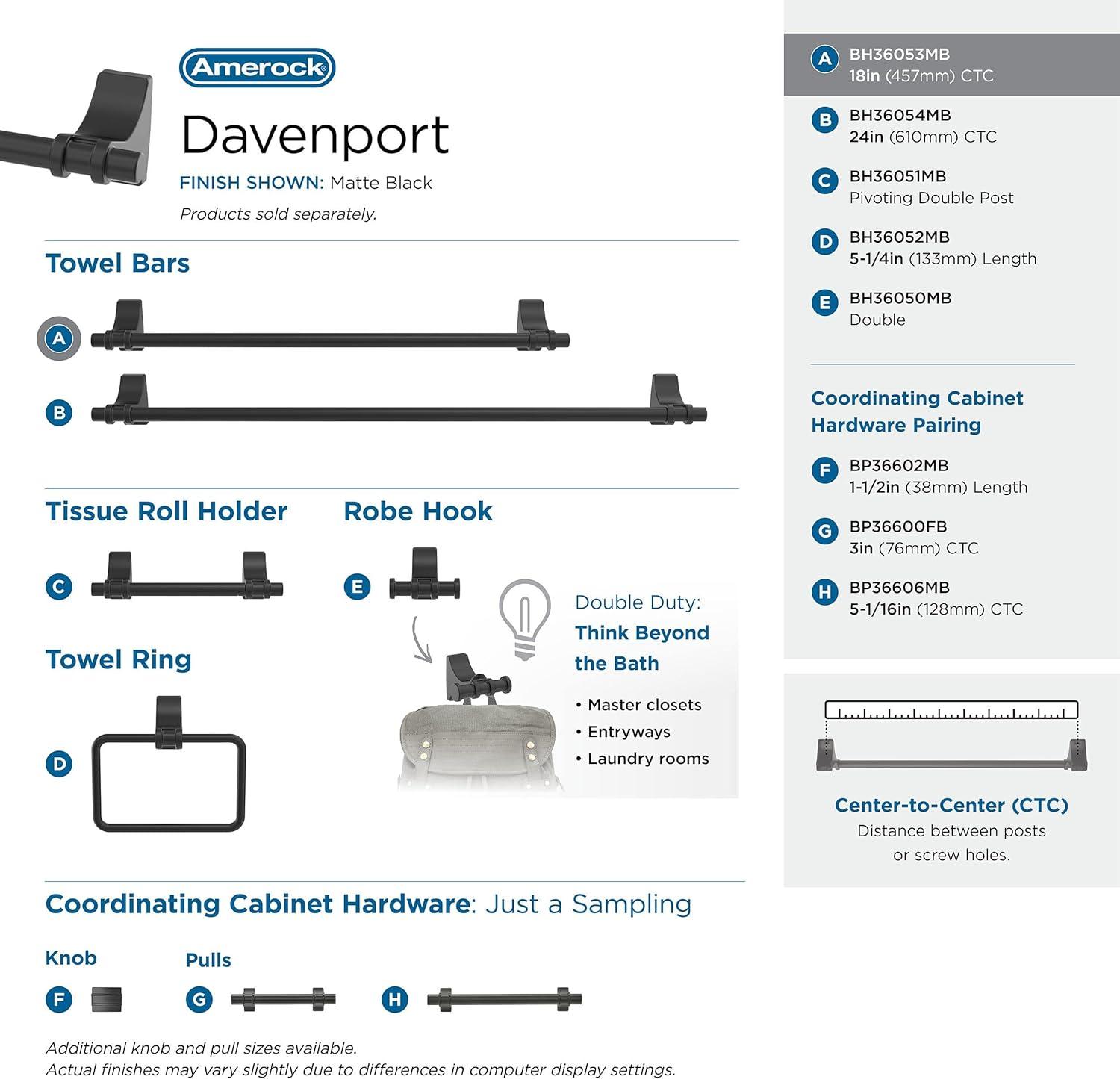 Davenport 20.31" Wall Mounted Towel Bar