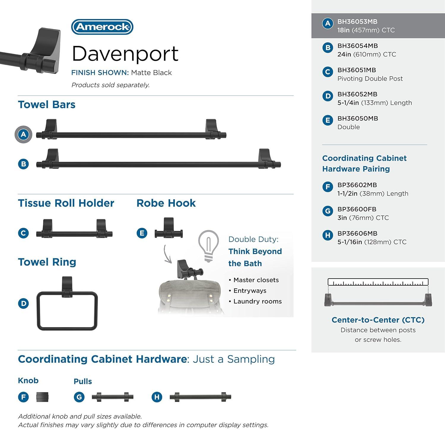 Davenport 20.31" Wall Mounted Towel Bar