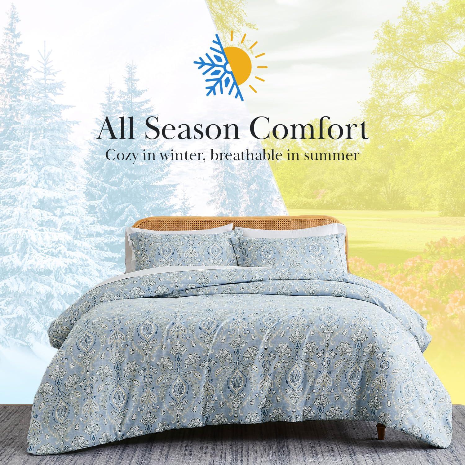 Southshore Fine Living Paisley Grace Oversized 2-Piece Comforter Set with sham Blue Twin / Twin XL