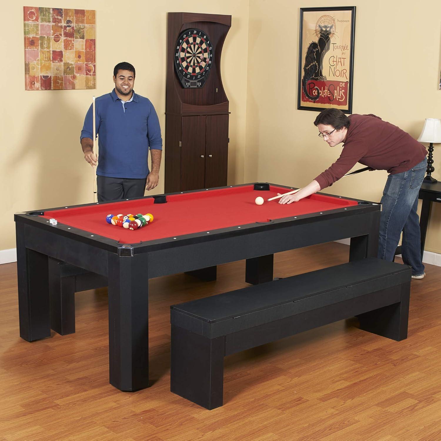 Newport 7-ft Pool Table Combo Set with Benches