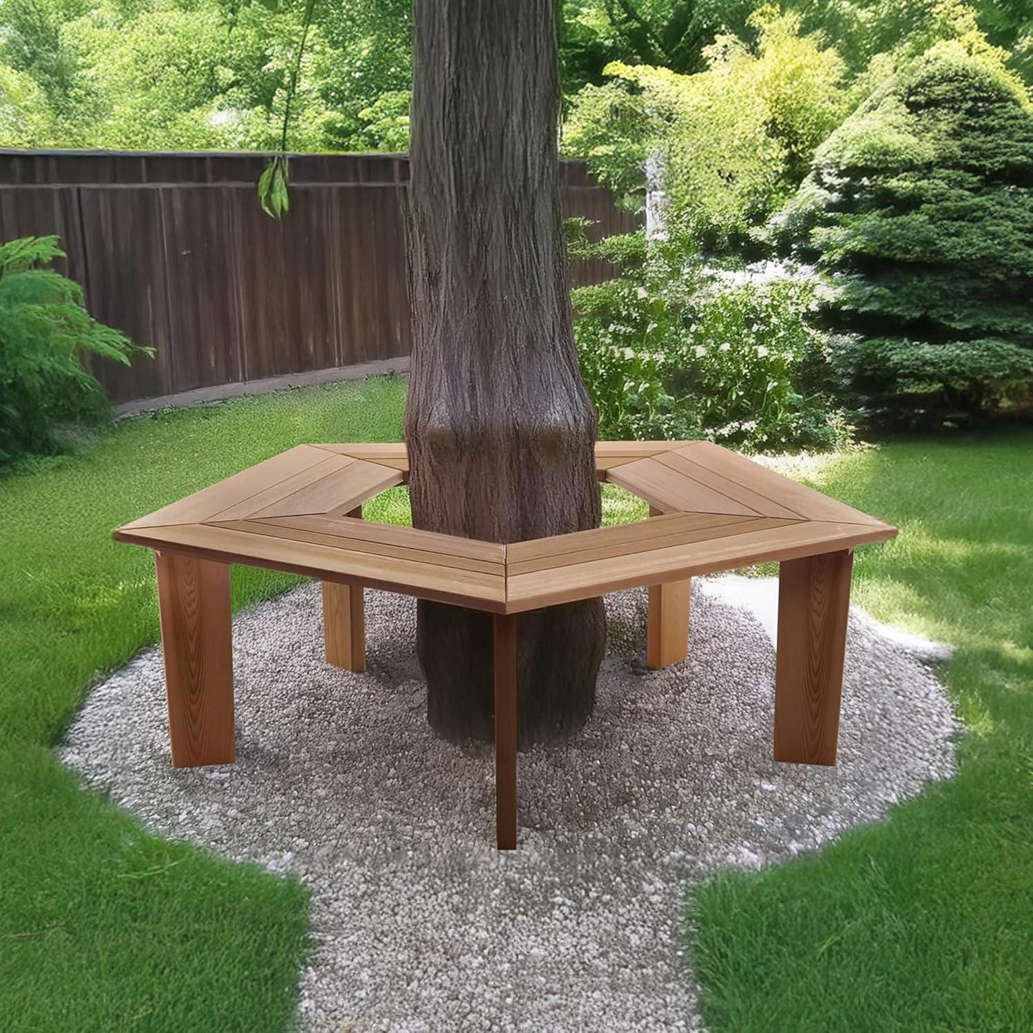 Union Rustic Ardoin 5-Sided Tree Bench
