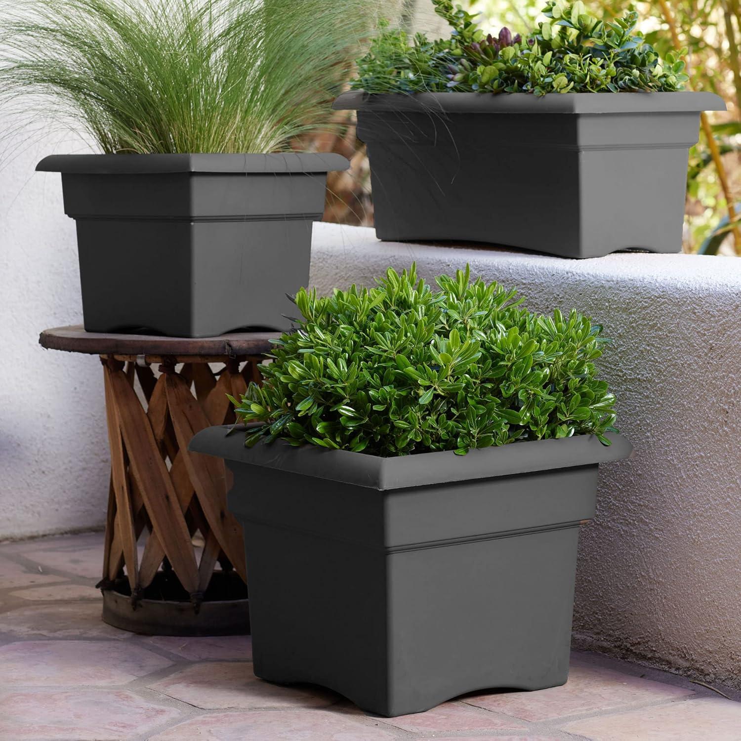 Bloem 26"x11" Veranda Rectangular Window Deck Box Planter Charcoal