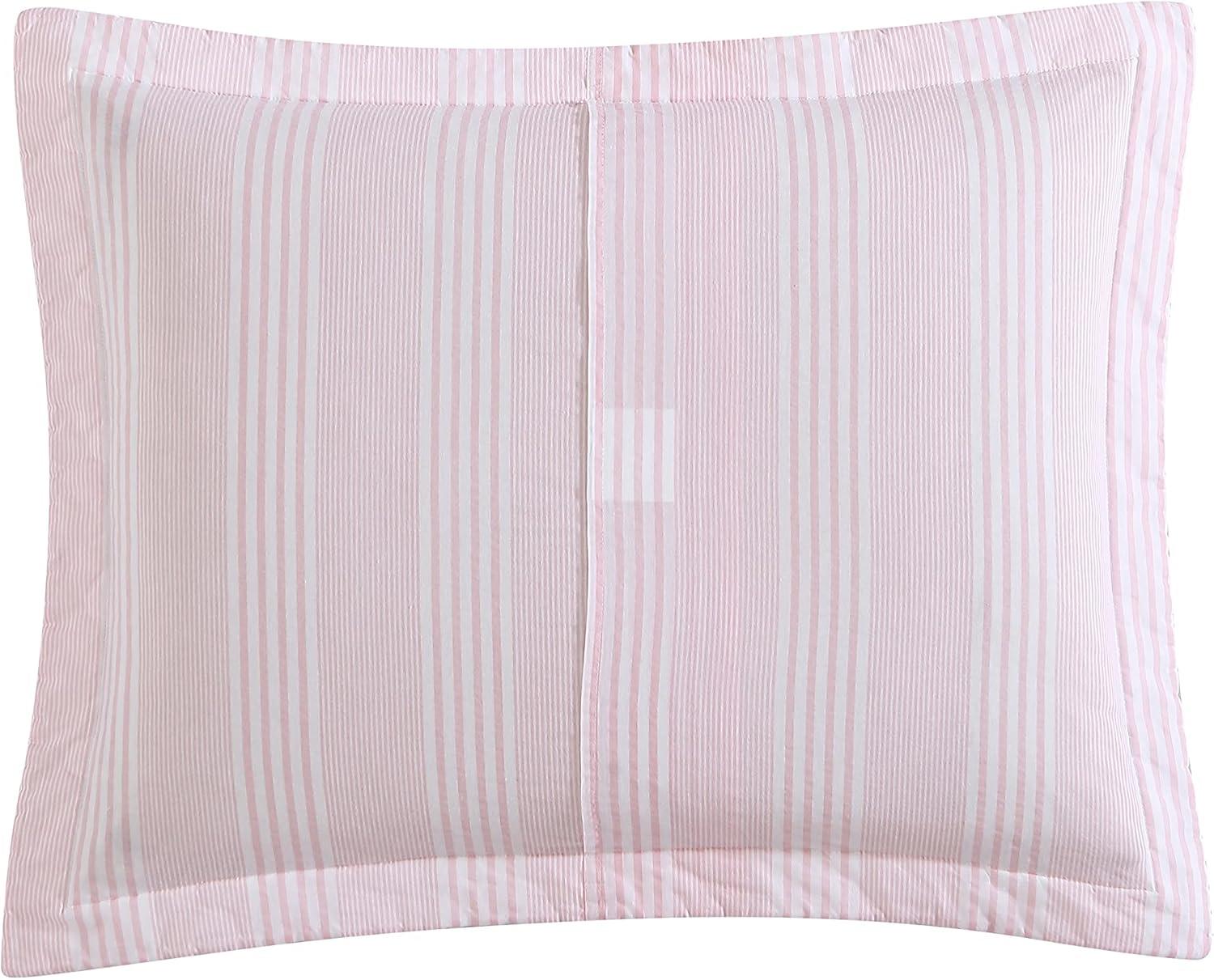 Laura Ashley Bedford Pink Cotton Reversible Quilt Set