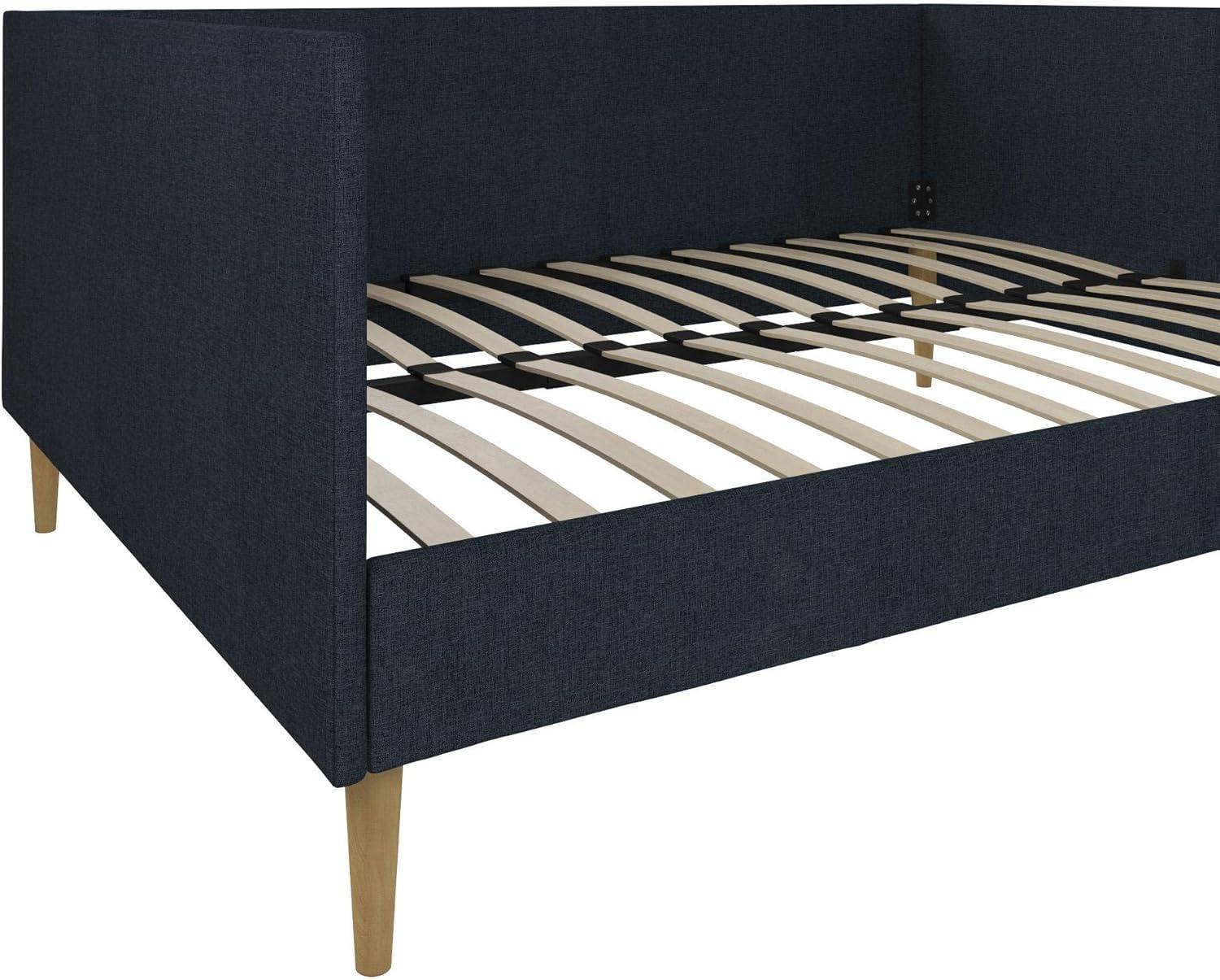 DHP Franklin Mid-Century Upholstered Daybed Frame, Navy Linen, Full