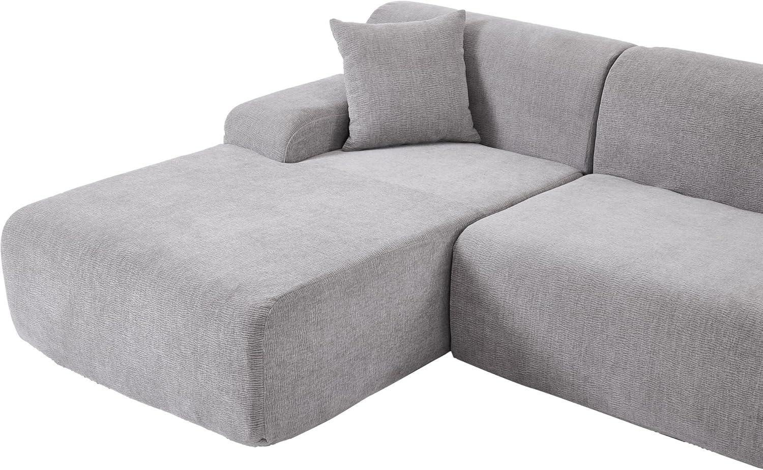 Modern Large L-Shape Modular Sectional Sofa, Oversized Upholstered Sleeper Sofa Set, 2 Piece Free Combination, Chenille Fabric Chaise Sofa Set for Living Room Bedroom Salon (Gray,66)