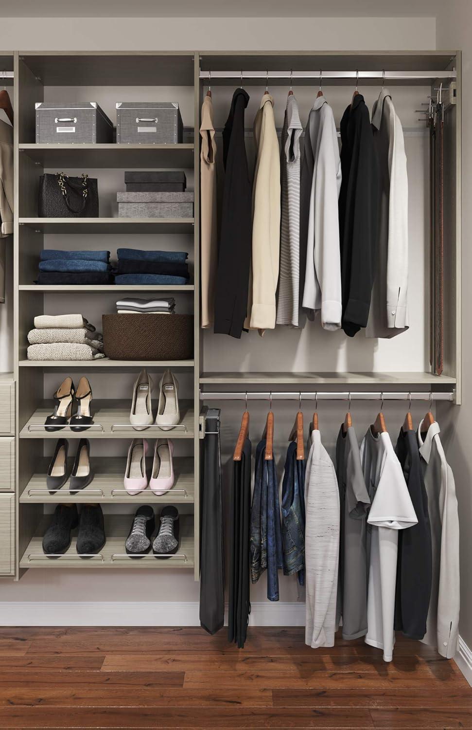 Easy Track Wood Laminate Dual Tower Closet Organizer