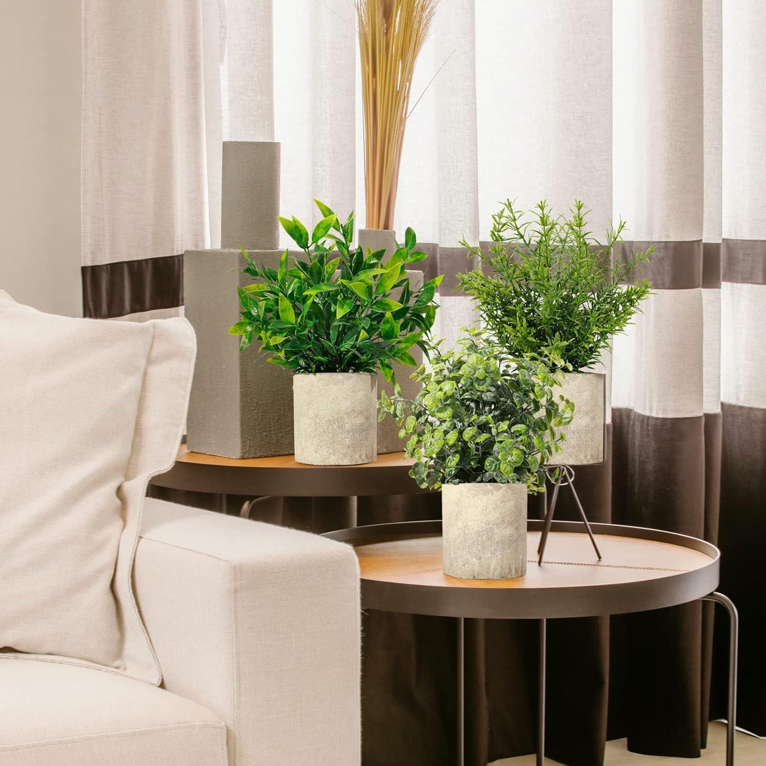 Artificial Plants 3 Pack Mini Fake Hanging with Macrame Plant Hangers Decorative Faux Greenery Decor for Shelves Wall Kitchen Farmhouse Bathroom Home Office