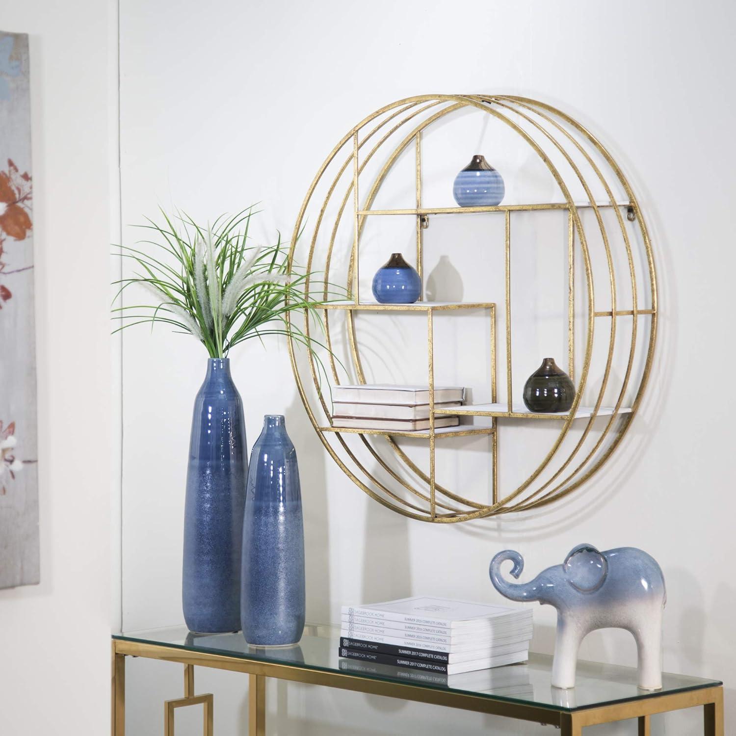 Birch Lane™ Kittle 4 Piece Round Floating Shelf with Hooks