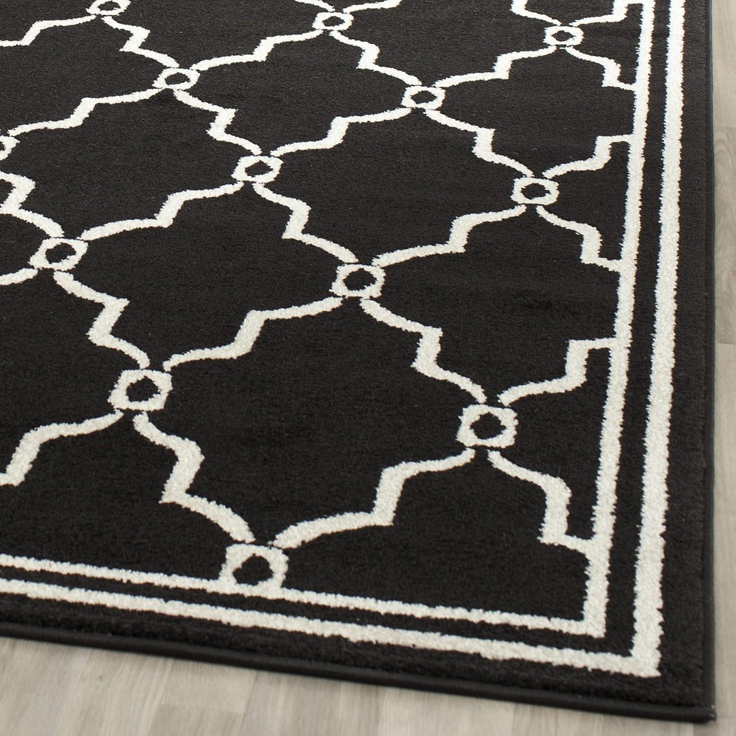 Amherst AMT414 Power Loomed Indoor Area Rug - Anthracite/Ivory - 4'x6' - Safavieh