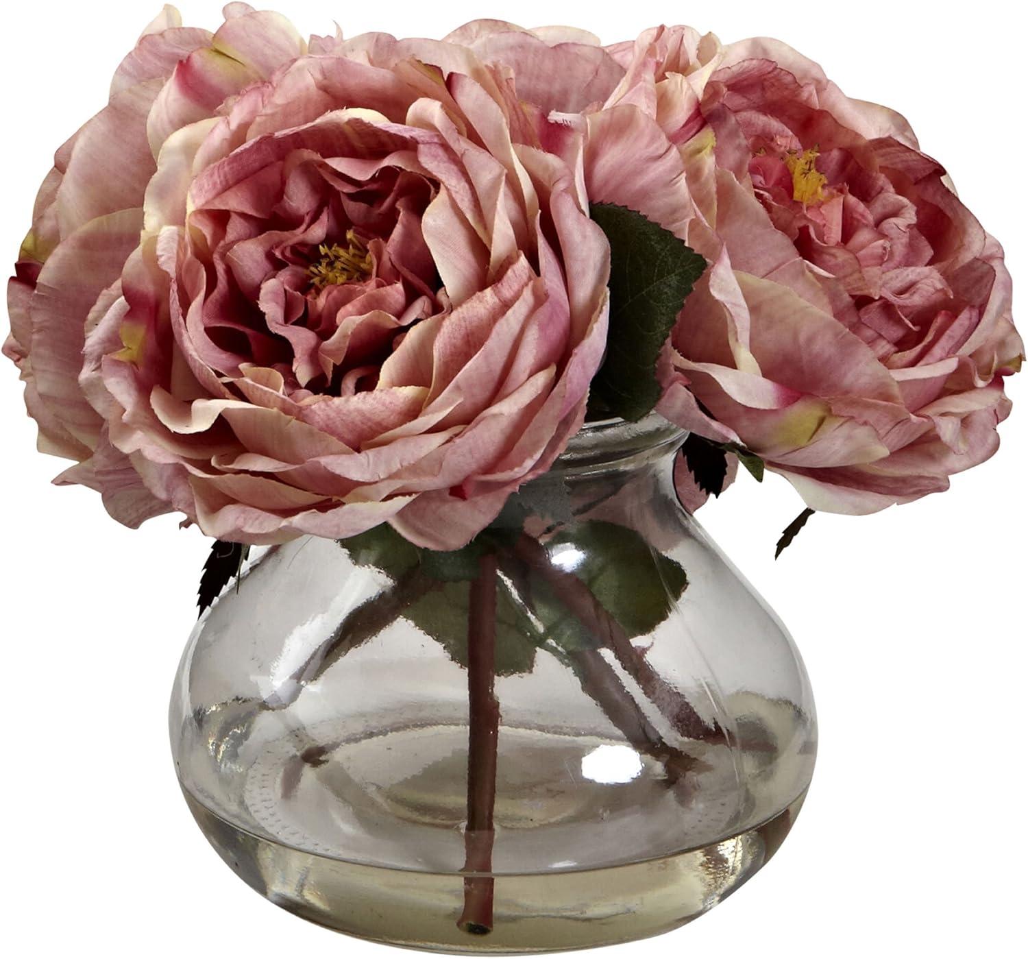 Fancy Rose With Vase - Pink