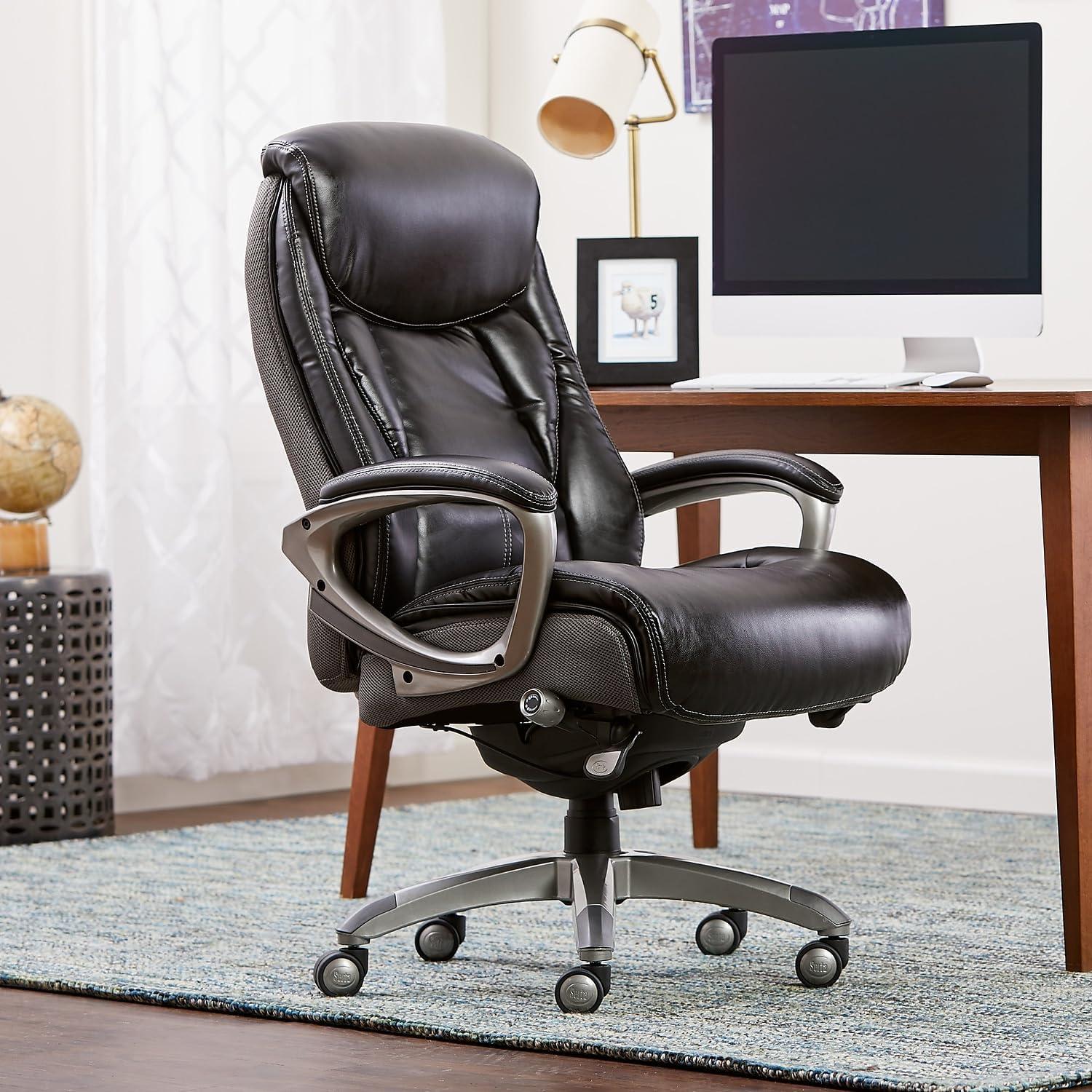 Serta Lautner Executive Office Chair, SmartLayers and ComfortCoils Technology, Adjustable Lumbar