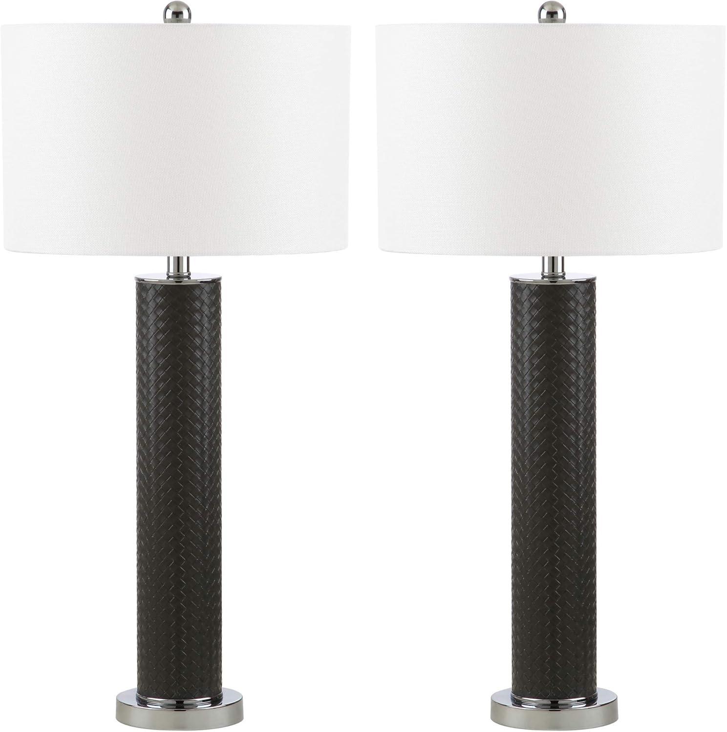 Ollie Table Lamp (Set of 2) - 31.5 Inch Height - LIT4404 - Grey Woven - Safavieh