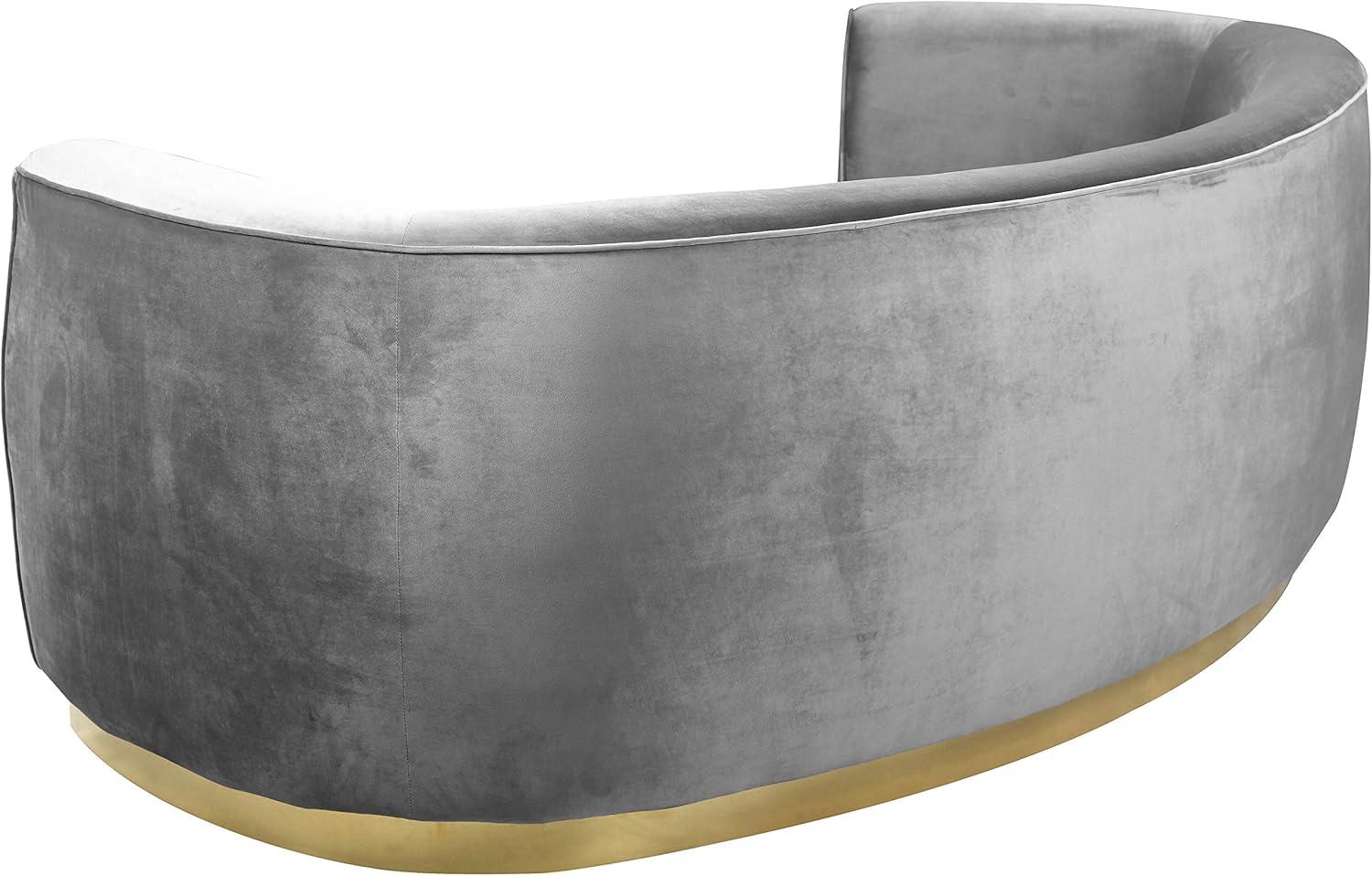 Julian Black Velvet Sofa with Gold Stainless Steel Base