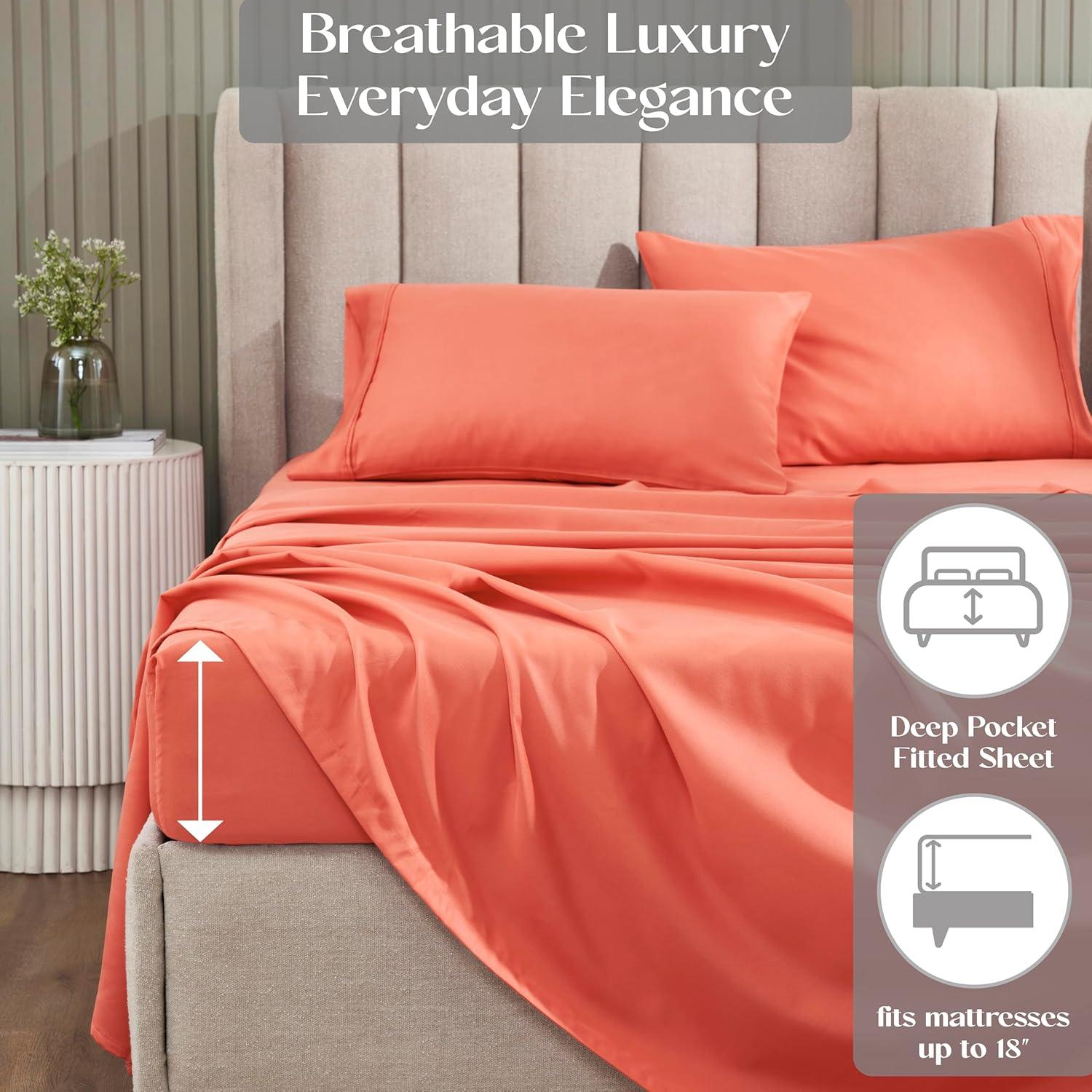 Superior Superior 1200-Thread Count Cotton Blend Deep Pocket Sheet Set