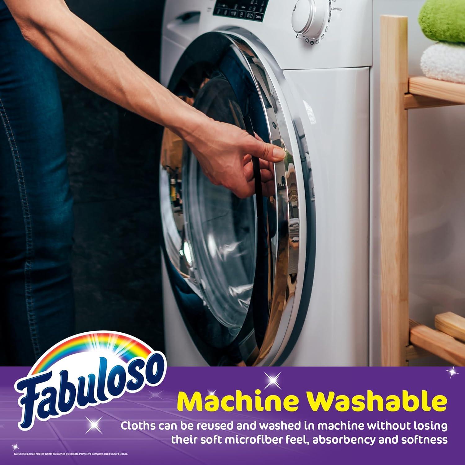 Fabuloso Microfiber Cleaning Cloths, 24 ct, Rainbow Colors | Lint-Free, Scratch-Free Cleaning Cloths for Surfaces and Wood Furniture | Microfiber Dustless Cloth for Bold and Bright Cleaning Experience