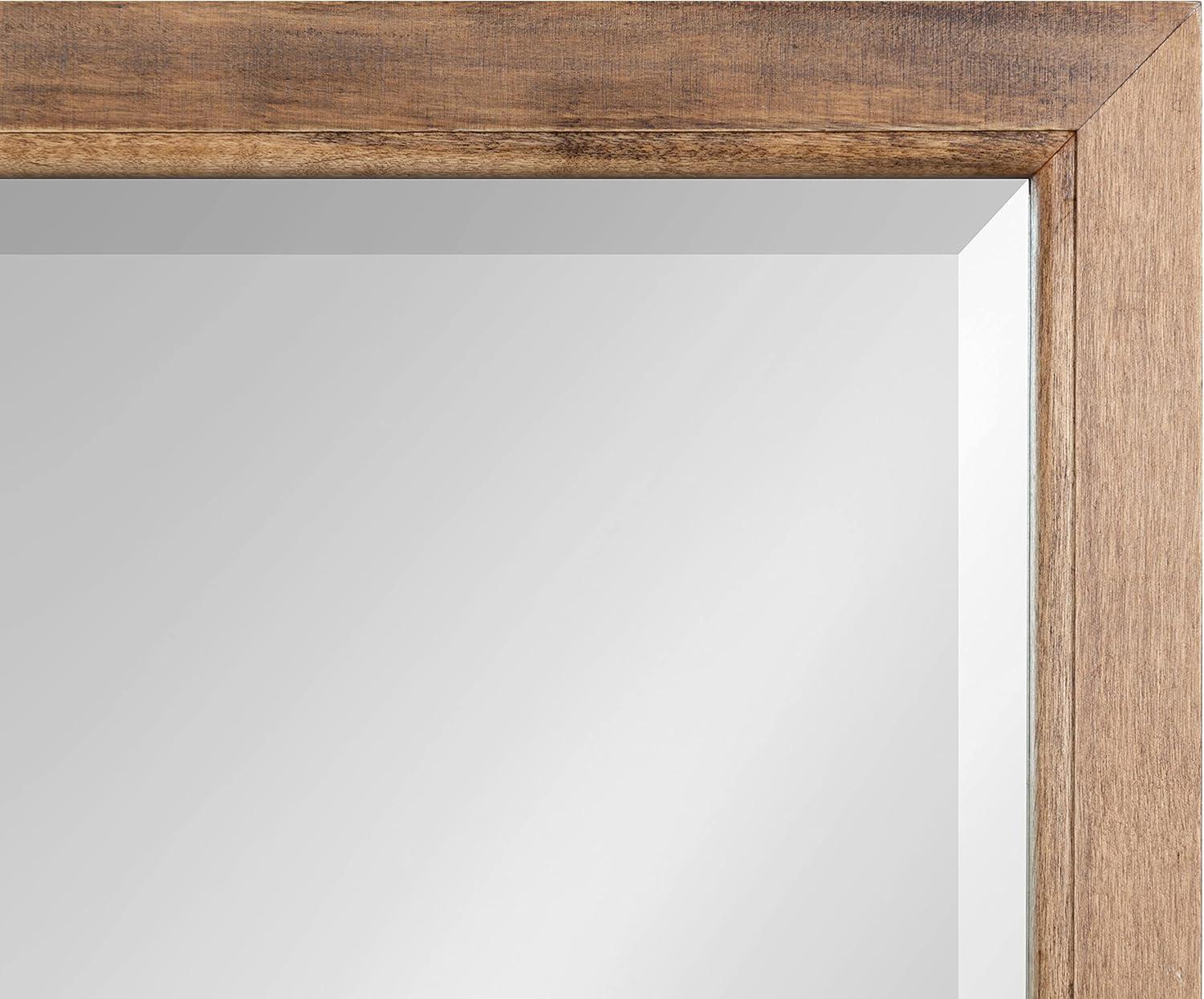 18" x 24" Hogan Wood Framed Decorative Wall Mirror Walnut Brown - Kate & Laurel: Rustic Rectangular, No Assembly Required