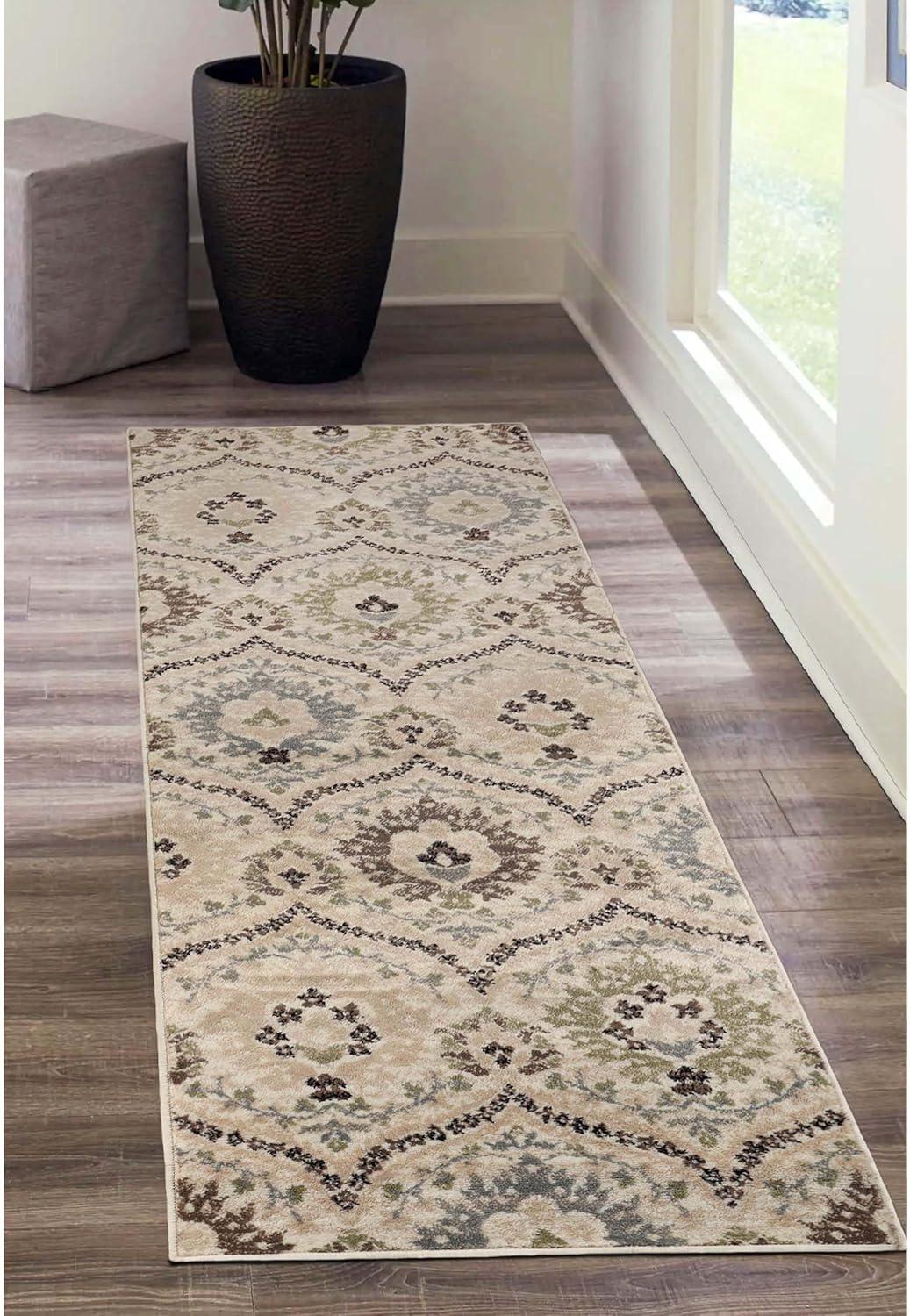 Superior Augusta Oriental Indoor Area Runner, 2' x 11', Beige-Brown