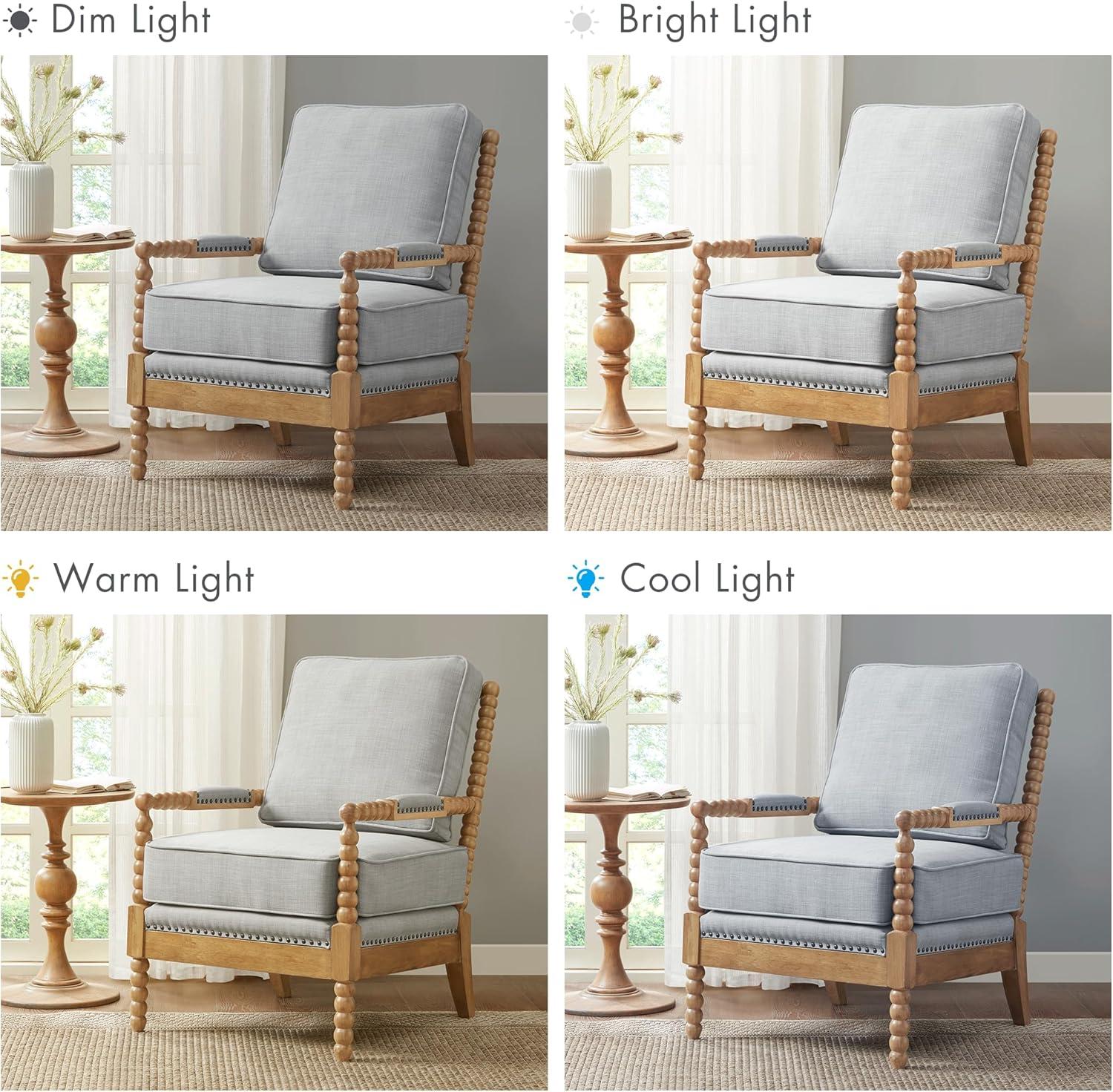 Madison Park Lyla Accent Chair Beige: Upholstered, Plywood Frame, Removable Cushions