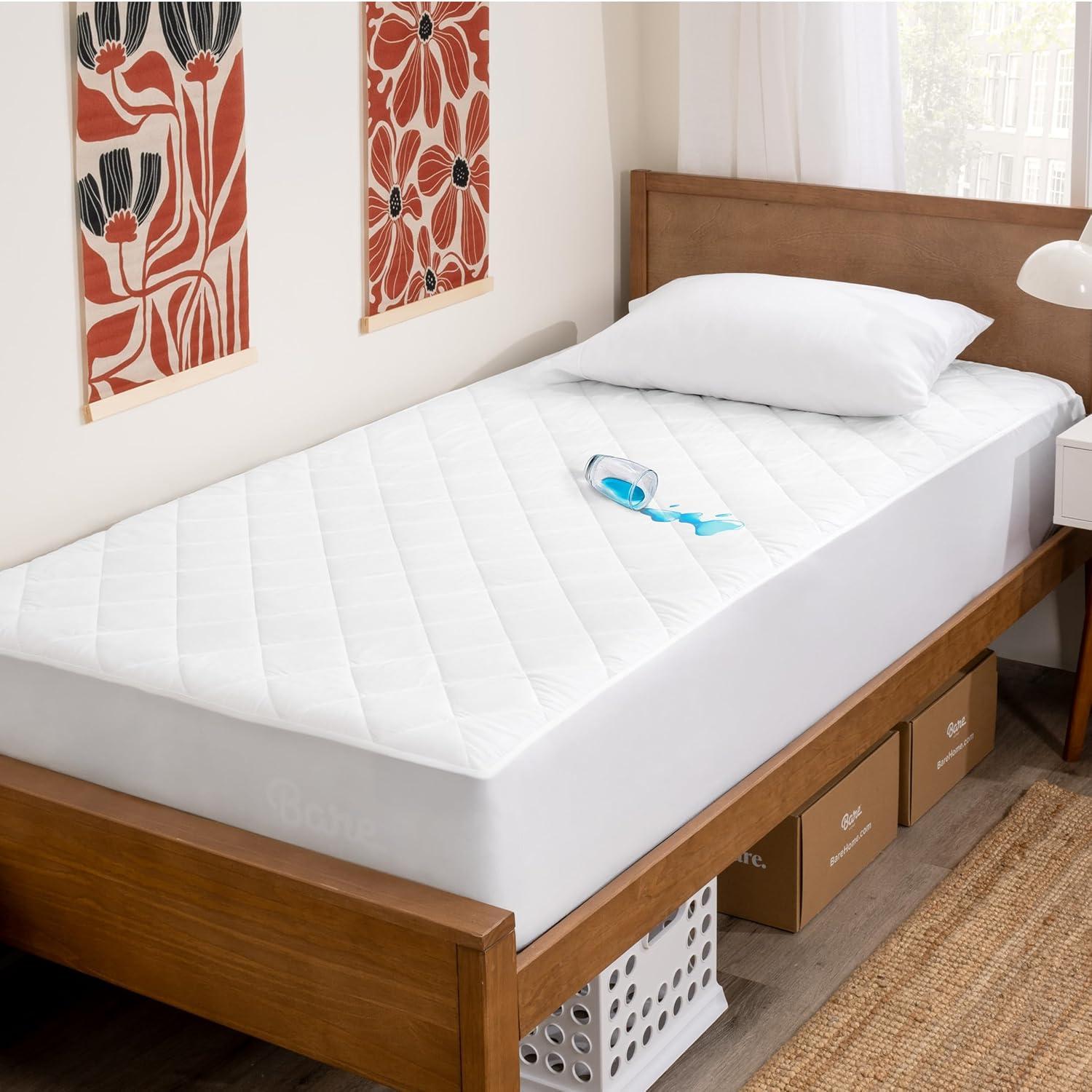 Bare Home Waterproof Quilted Mattress Pad