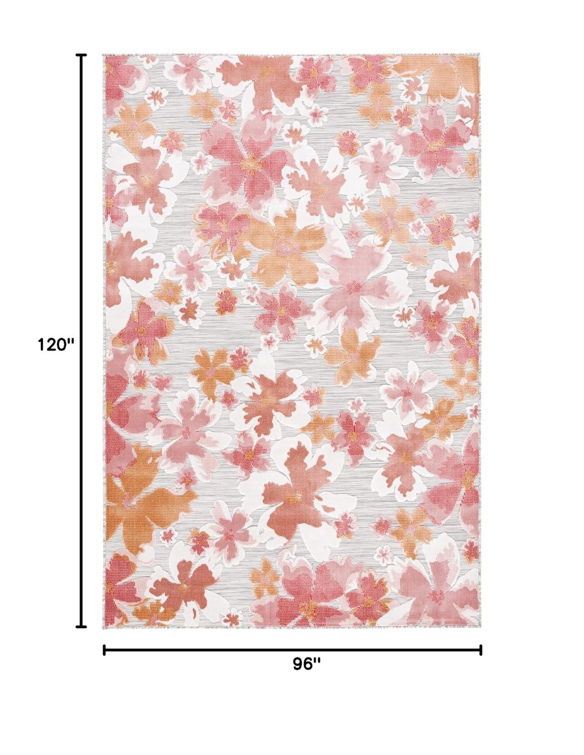 Cabana CBN488 Loomed Indoor/Outdoor Area Rug - Grey/Rose - 8'x10' - Safavieh