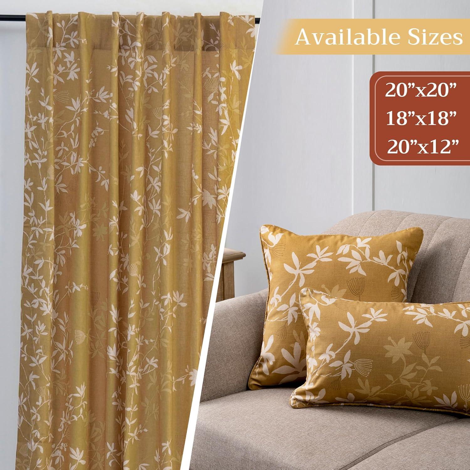 Maison d' Hermine Decorative Pillow Covers 20x20 Inch Square 100% Cotton Throw pillow Covers with invisible Zipper Cushion Case for Living Room Couch, Chair, Sofas, Bedroom, Home (Louxor - Dark Beige)