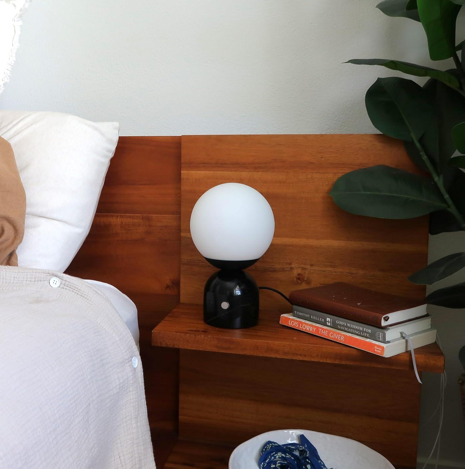 Brightech Mila 9.85 in. Mid-Century Modern Integrated LED Bedside Table Lamp