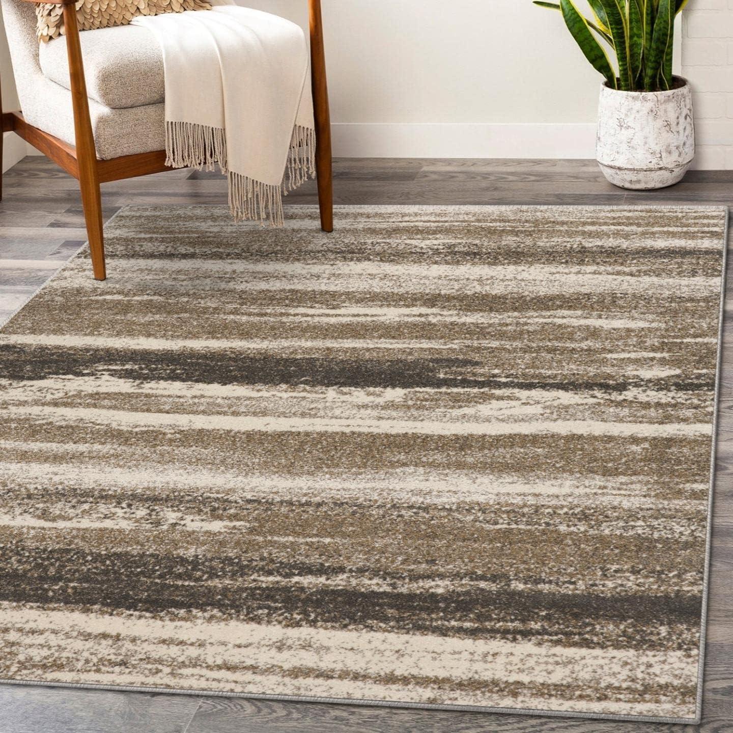 Abstract Brown Area Rug