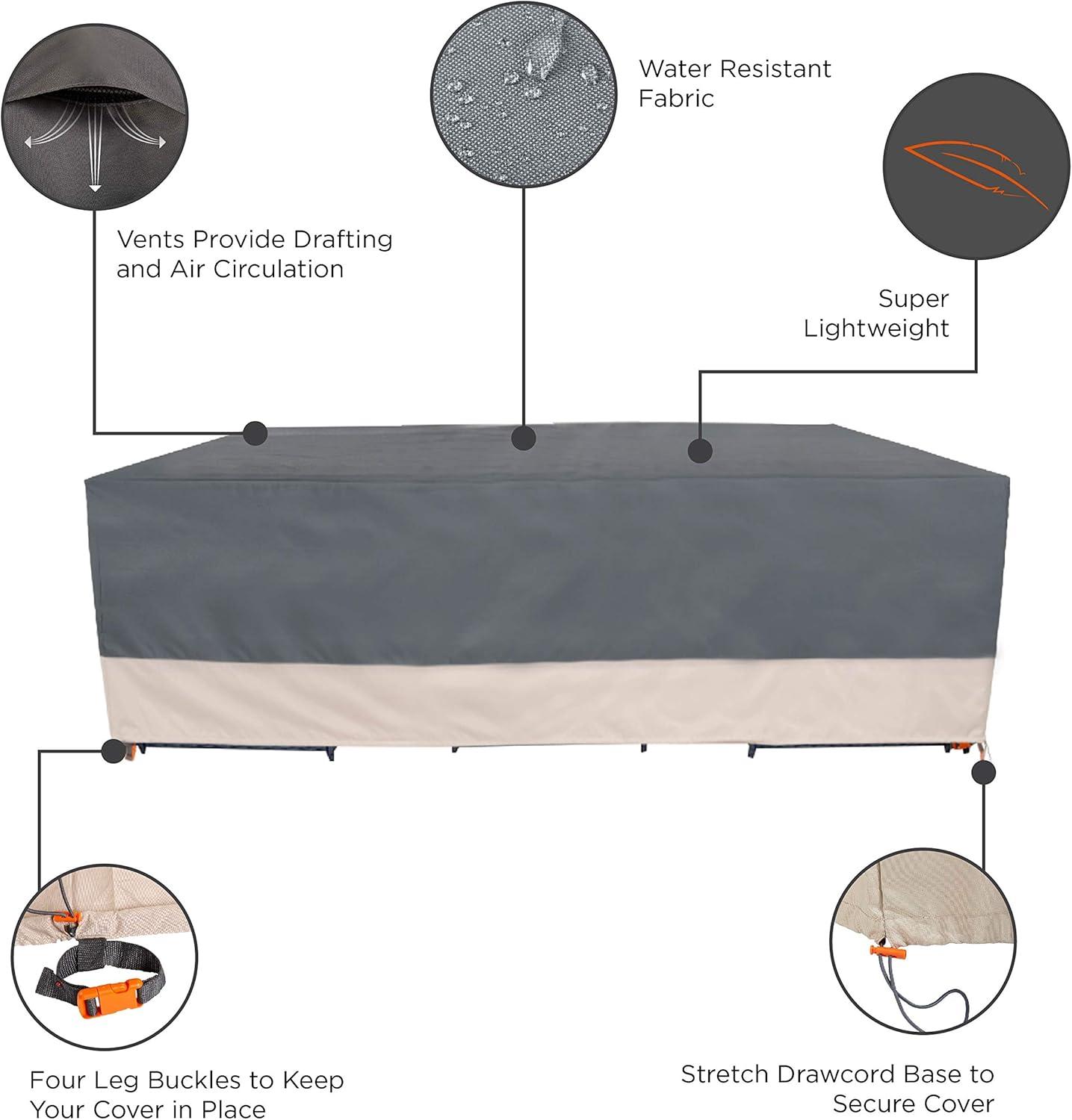 Gray and Beige Ultralite Outdoor Patio Furniture Cover, 140 x 70 x 35 inches