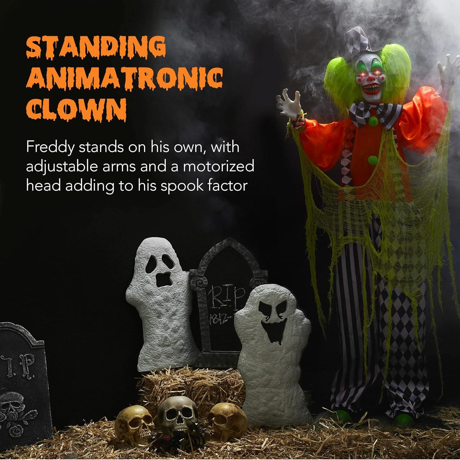 Best Choice Products Funhouse Freddy The Motion Activated Animatronic Killer Clown Halloween Prop w/ Pre-Recorded Lines