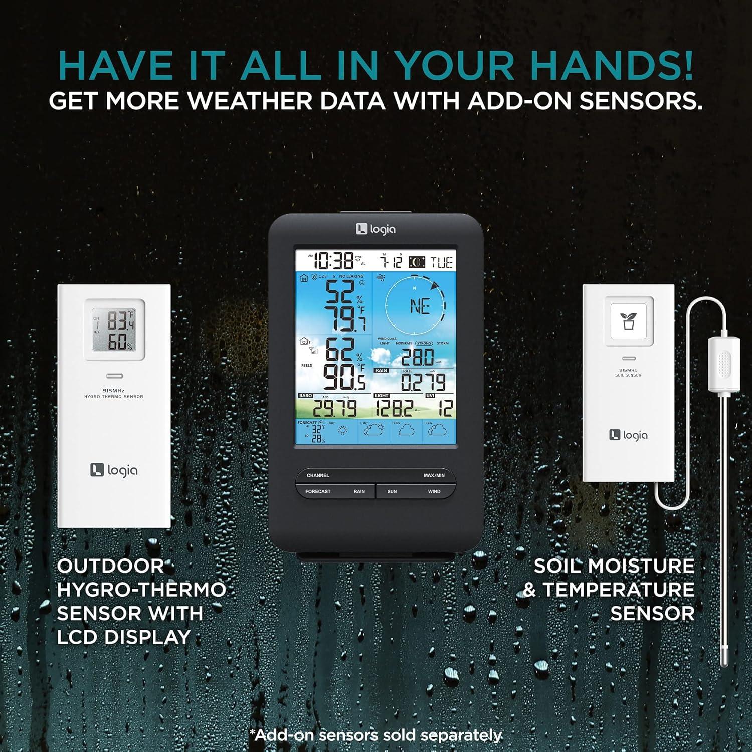 Logia 7.6'' Solar Powered Wireless Outdoor Weather Station