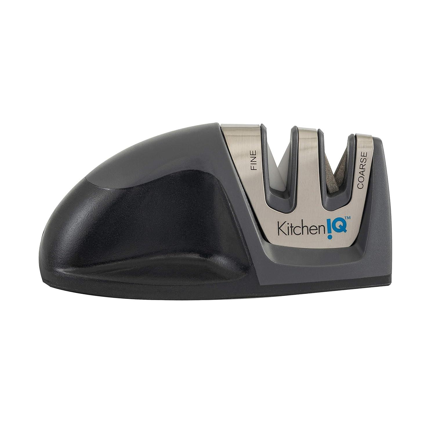 KitchenIQ Deluxe Diamond Edge Grip 2-Stage Knife Sharpener