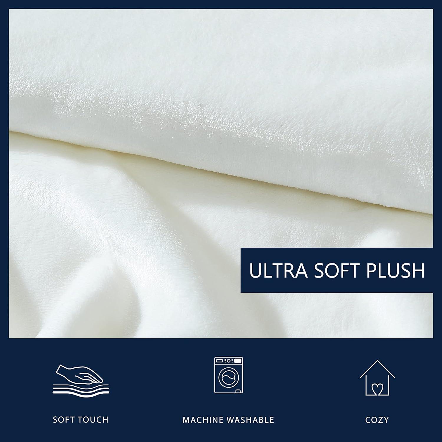 Full Solid White Ultra Soft Fleece Blanket