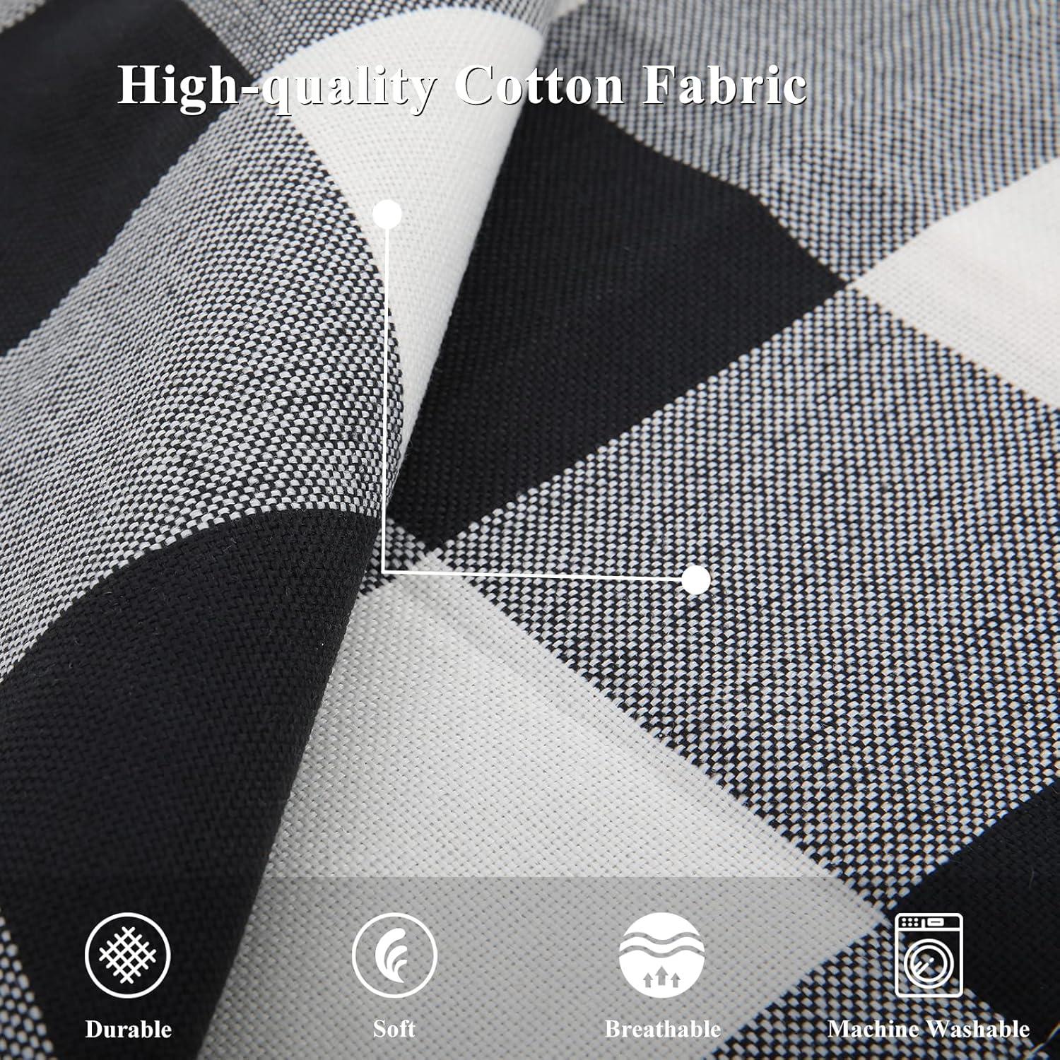 CARRIE HOME Buffalo Plaid Pillow Covers 18x18 Set of 2 Black and White Outdoor Throw Pillows Black Buffalo Check Pillow Covers Farmhouse Decor for Couch Sofa and Bed