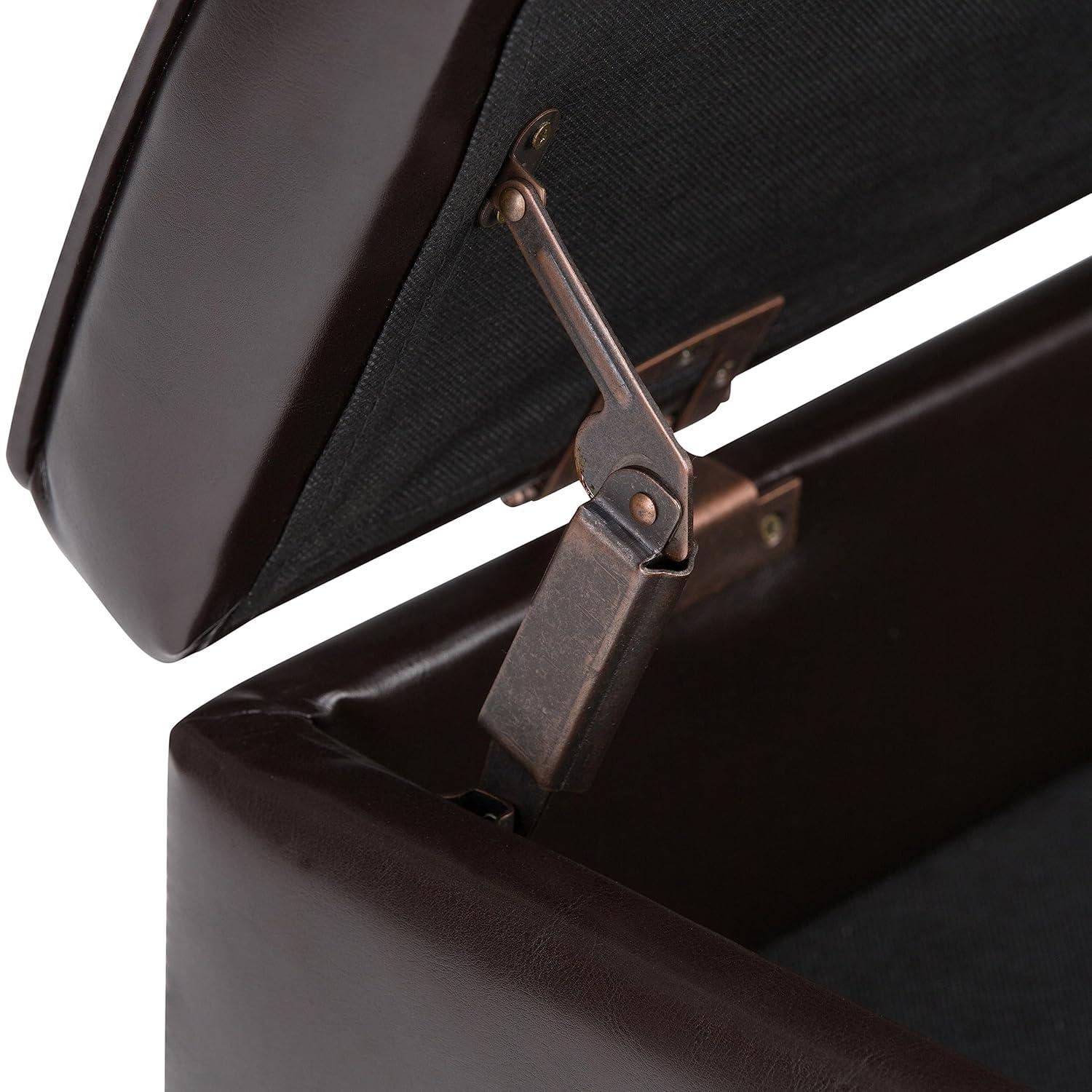 Simpli Home Cosmopolitan 44"W Transitional Tufted Storage Ottoman Bench with Lift Top