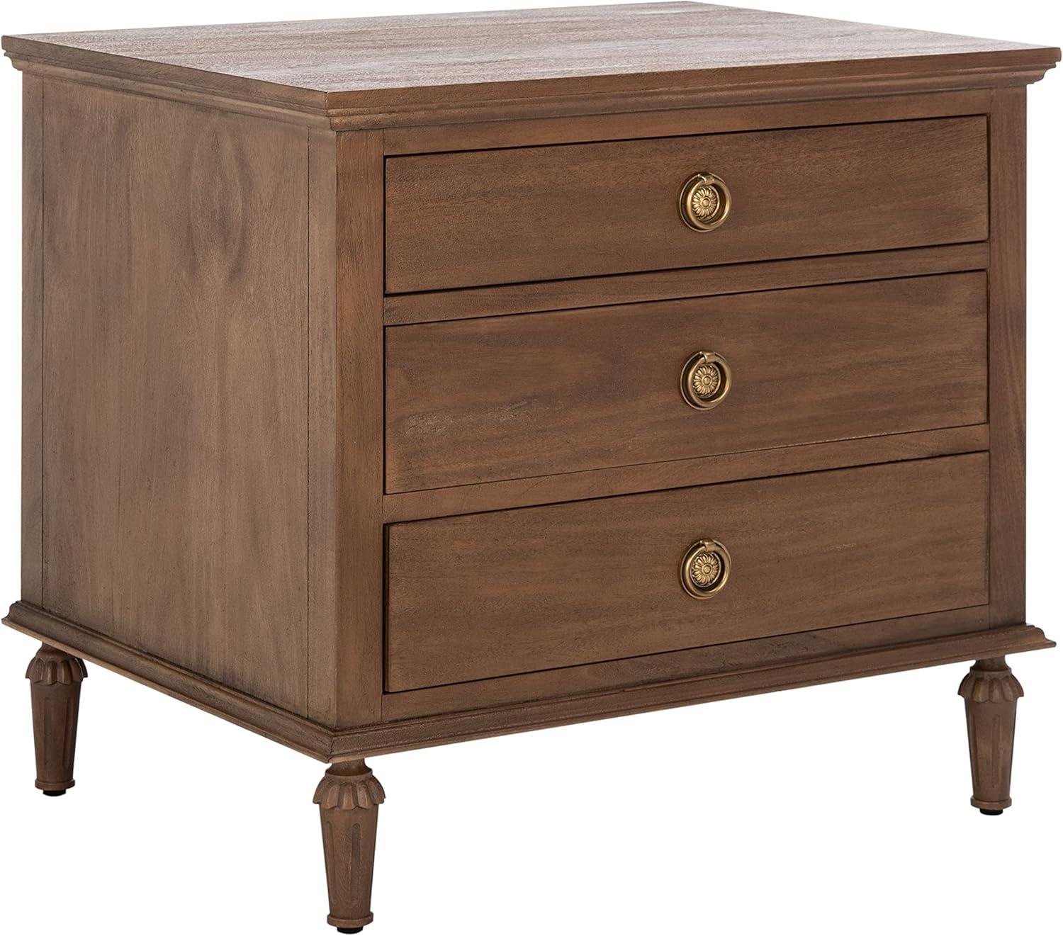 SAFAVIEH Couture Lisabet Contemporary Nightstand with 3 Drawers, Brown