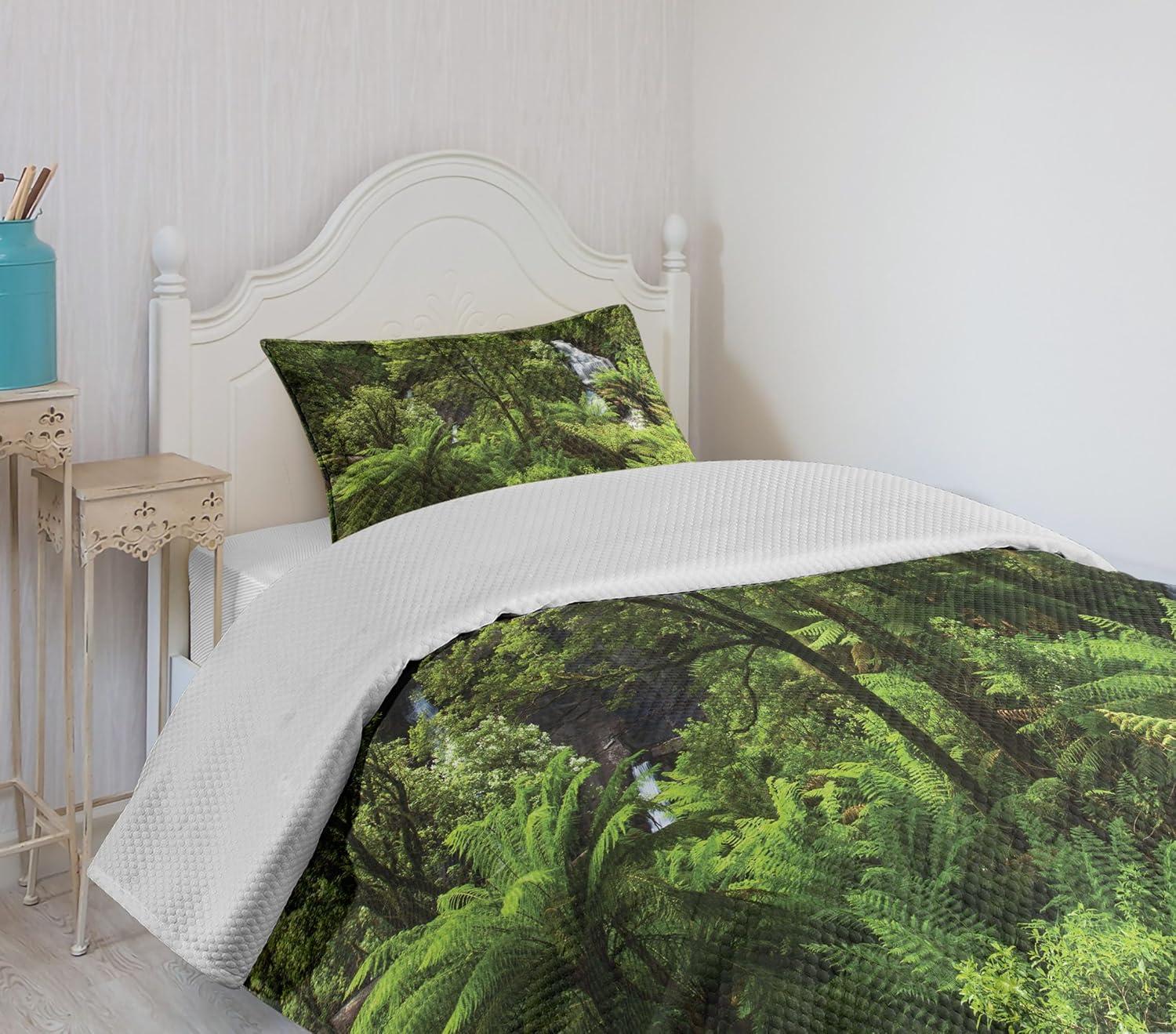 Ambesonne Tropical Bedspread Rainforest