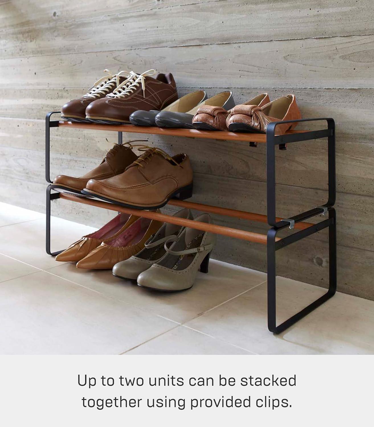 Yamazaki Home Shoe Rack, Steel, Expandable, Stackable