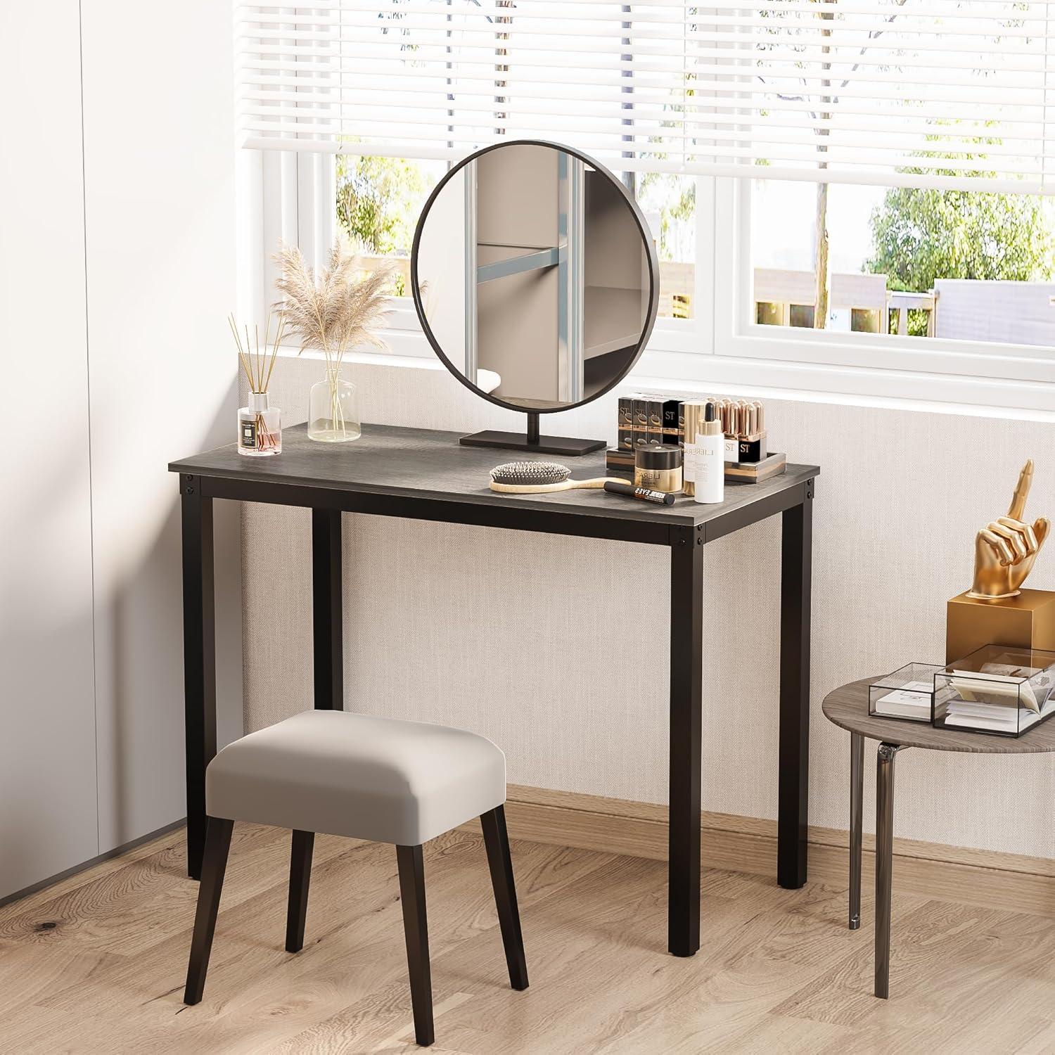 Teraves Computer Desk/Dining Table Office Desk Sturdy Writing Workstation for Home Office (39.37“, Black Oak)