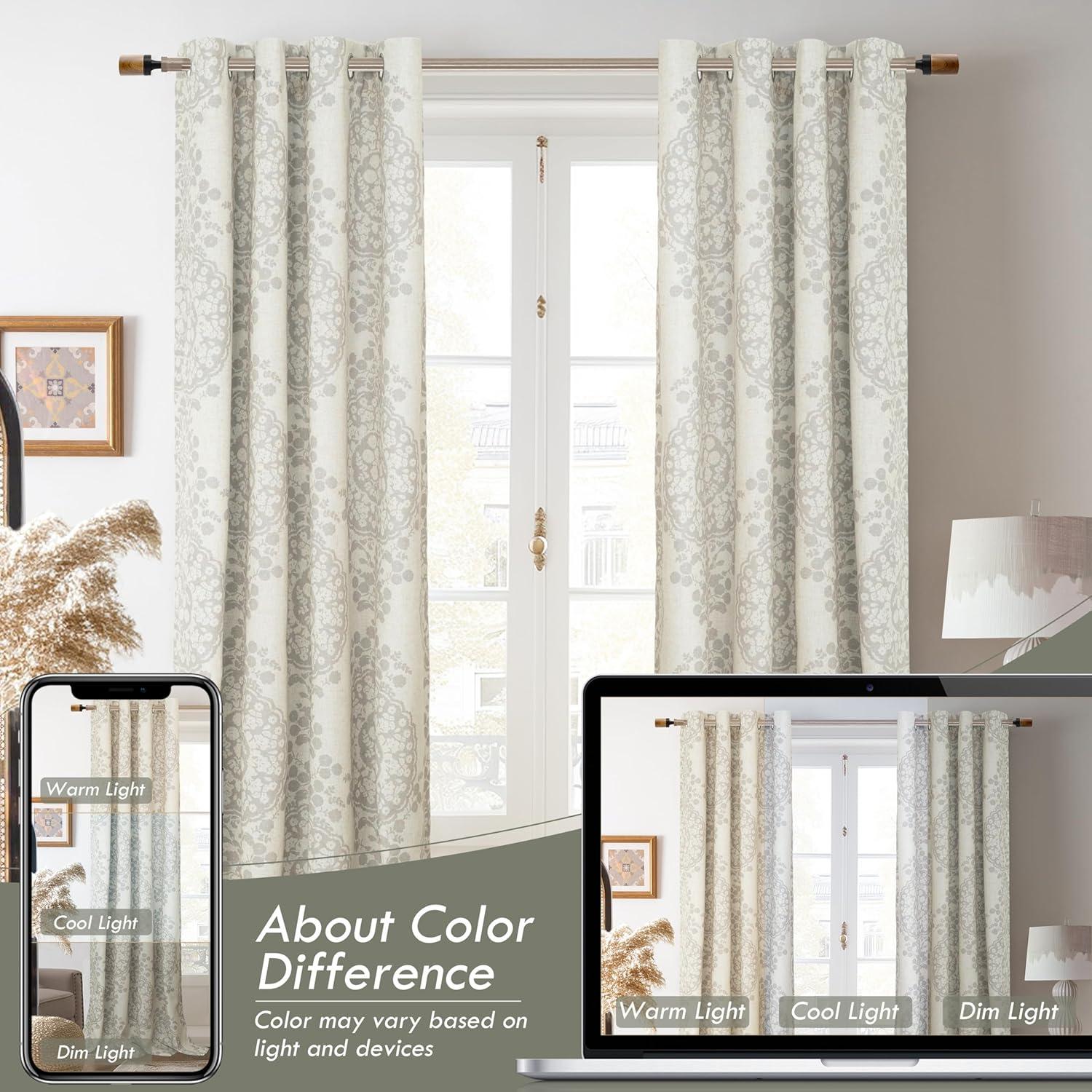 Silver Medallion Thermal Insulated Linen Blend Window Panels