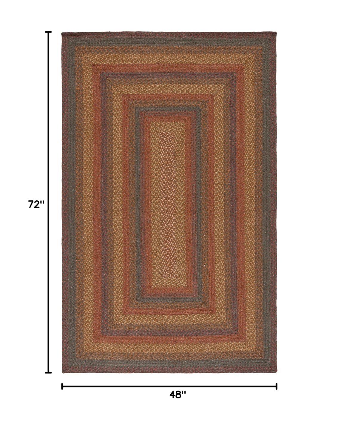Handmade Light Blue Braided Reversible Rug - 4' x 6'