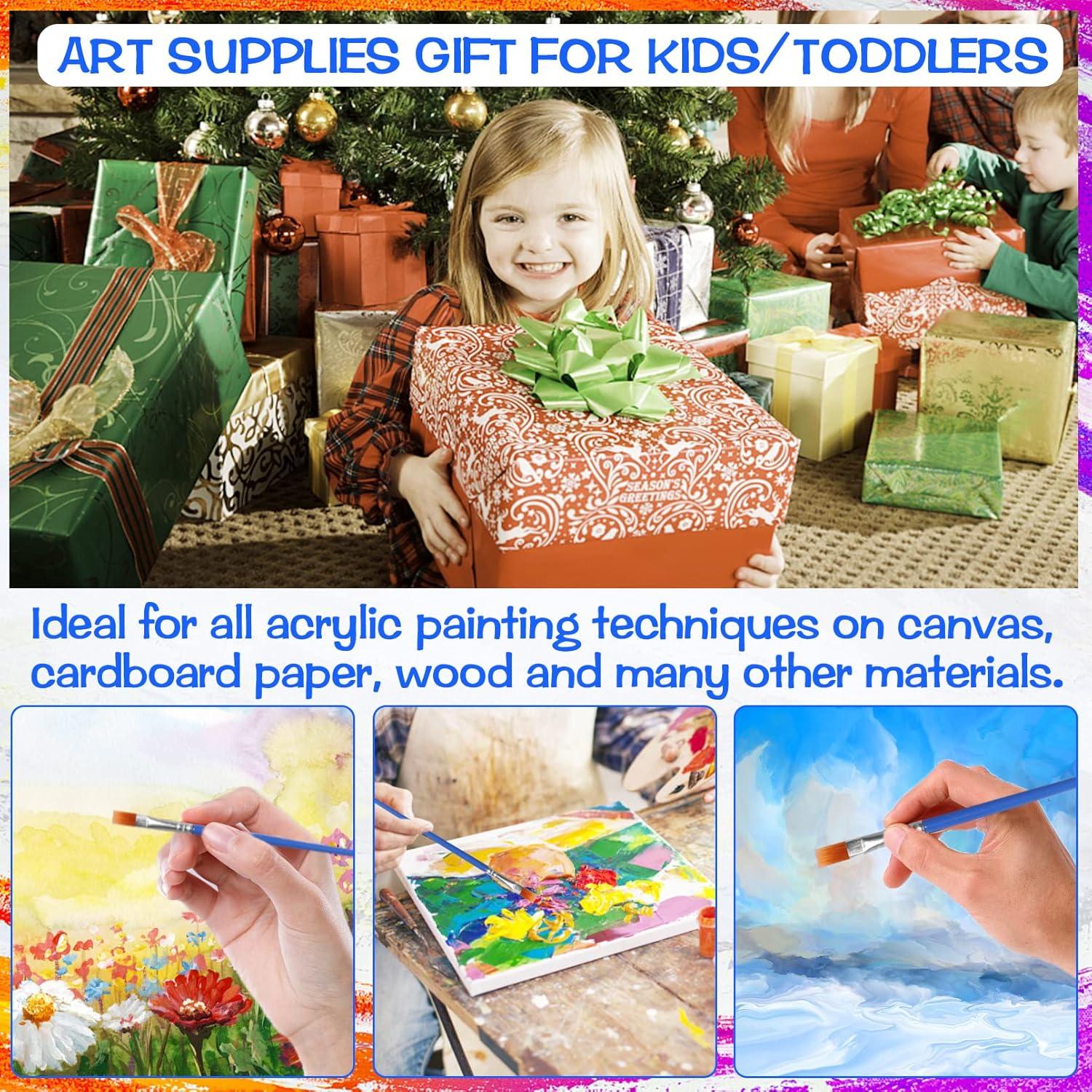 Acrylic Paint Strips For Kids&Adults,Bulk Set of 12 Washable Filled Paint Sets in 8 Colors,With 12 Paintbrushes,Painting Art Supplies Craft Paint Pots for Home Birthday Party Favors (Brown Purple)