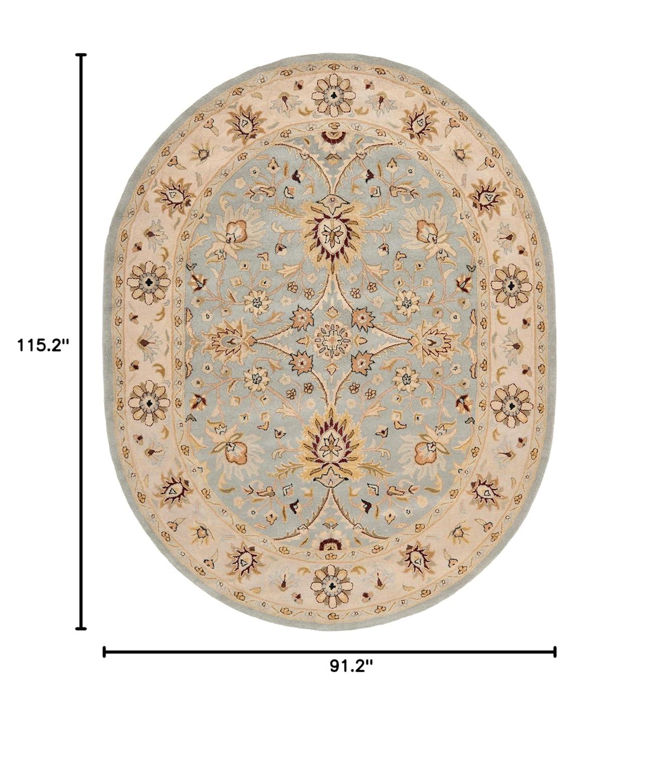 Antiquity AT249 Hand Tufted Area Rug - Light Blue/Ivory - 7'6"x9'6" Oval - Safavieh.