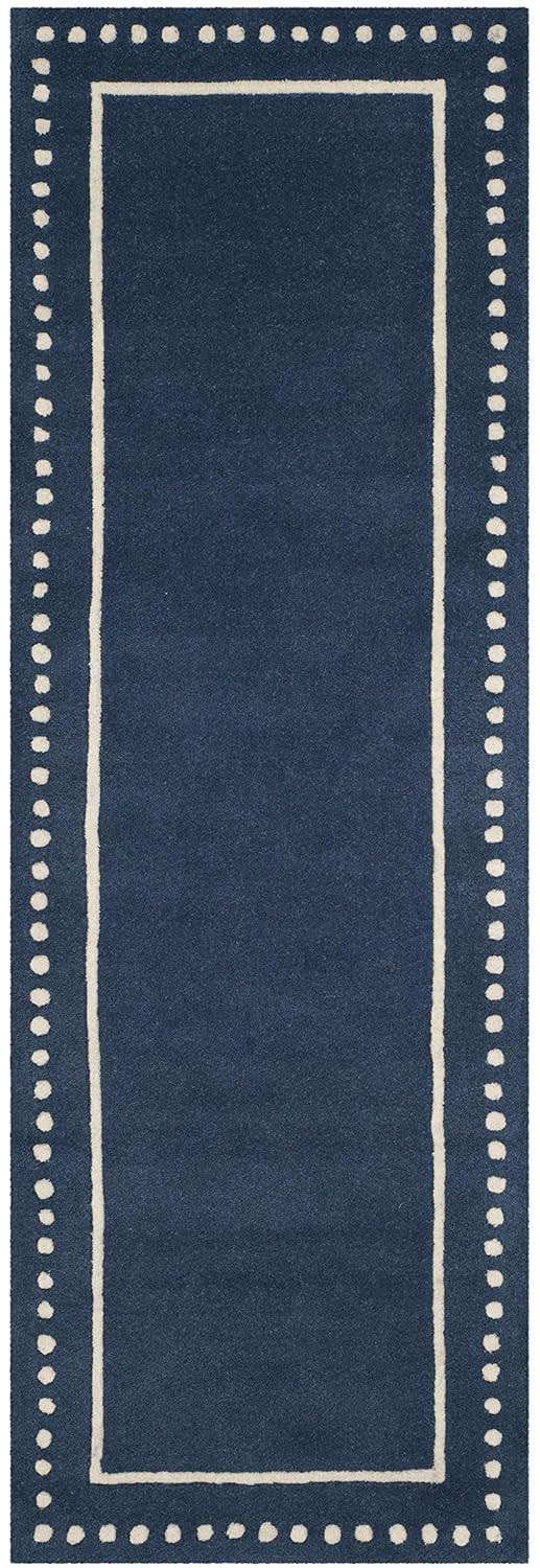 Bella BEL151 Hand Tufted Runner Rug - Navy Blue/Ivory - 2'3"x21' - Safavieh.