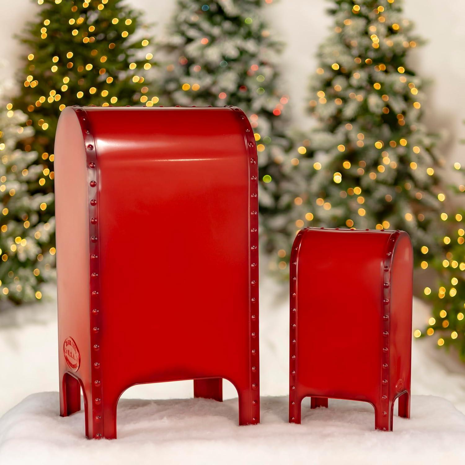 Red Metal Letters for Santa Christmas Mailbox Set