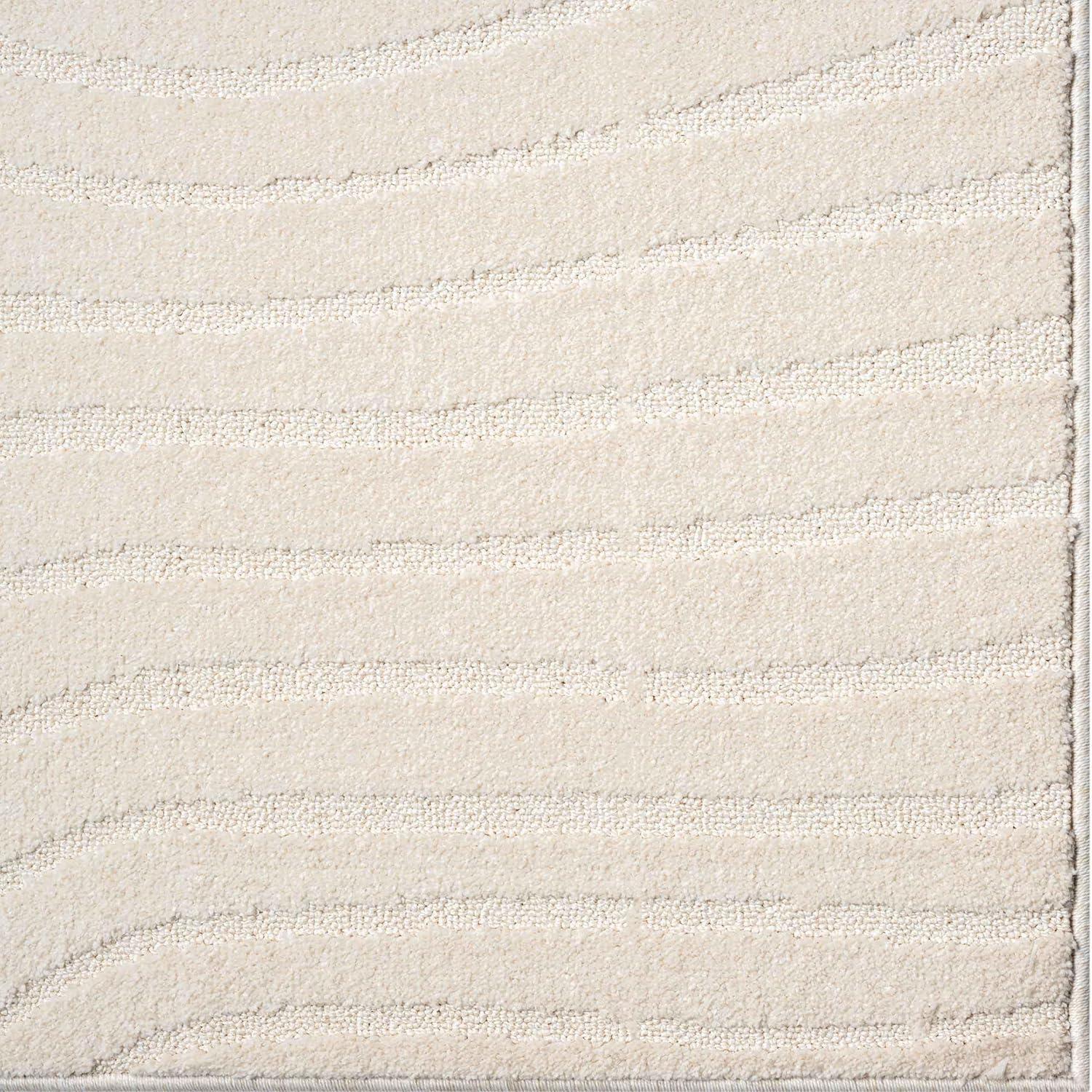 Luxe Weavers Modern Floral Indoor Cream 8x10 Area Rug