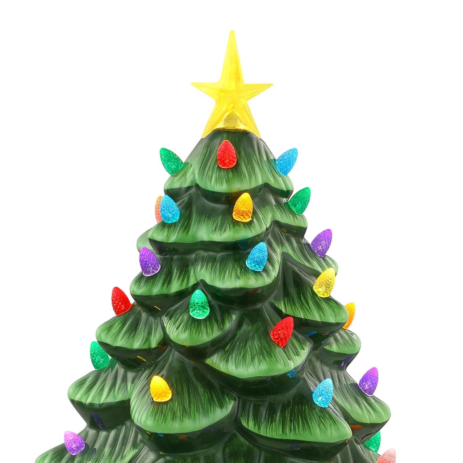 Mr. Christmas Nostalgic Ceramic LED Christmas Tree - 14" - Green