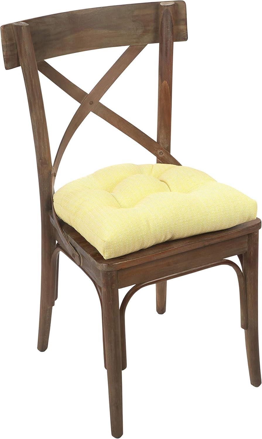 Klear Vu Gripper Overstuffed Universal Non-Slip Dining Chair Cushions for Kitchen Decor or Office Use, U-Shaped Skid-Proof Seat Pad, 15x15 Inches, 4 Count, Solid Yellow