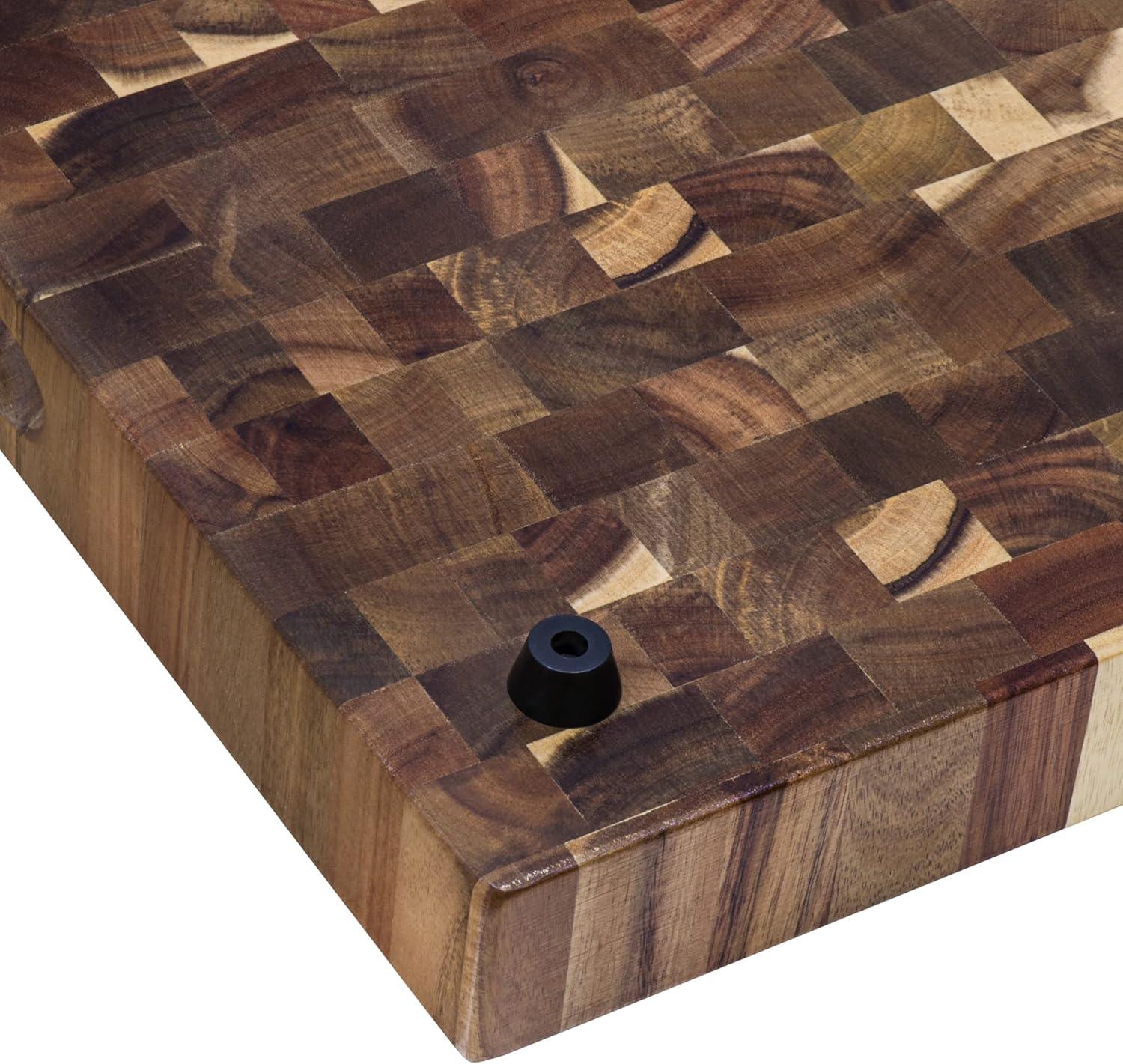 Ruvati Rva2445 Accessories 17" L X 16" W X 2" H End-Grain Teak Butcher Block Solid Wood