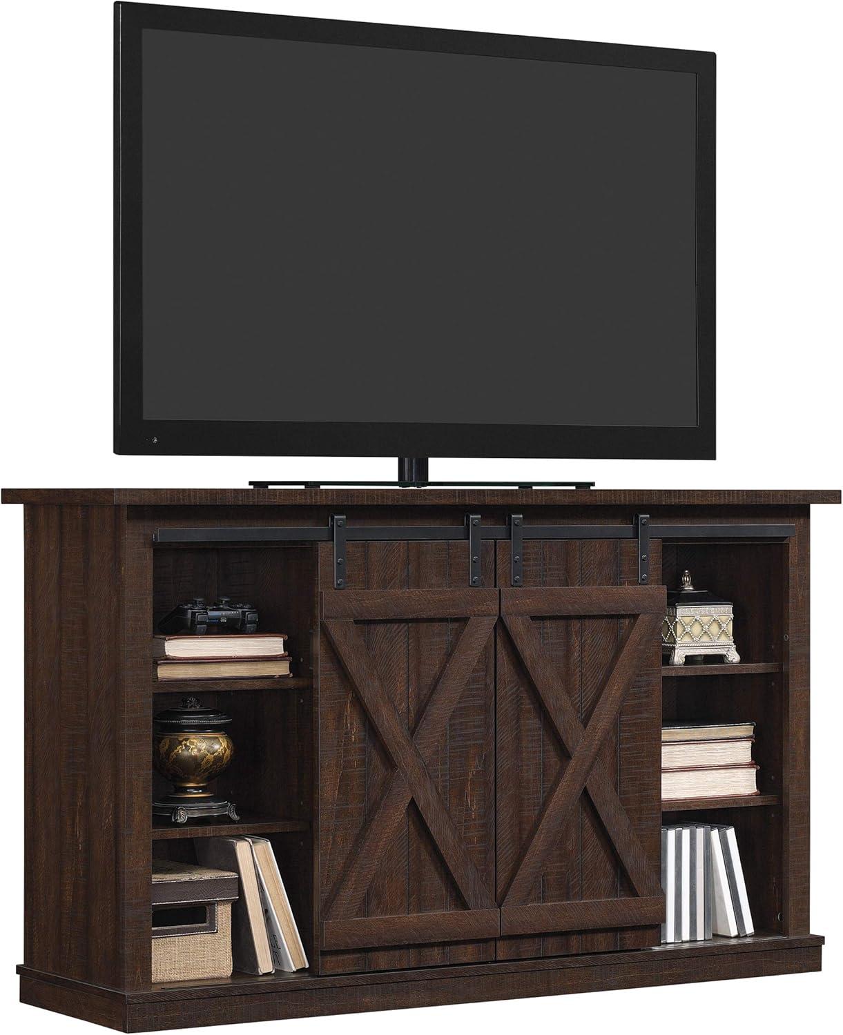 Twin Star Home Terryville Barn Door TV Stand for TVs up to 60", Dark Gray